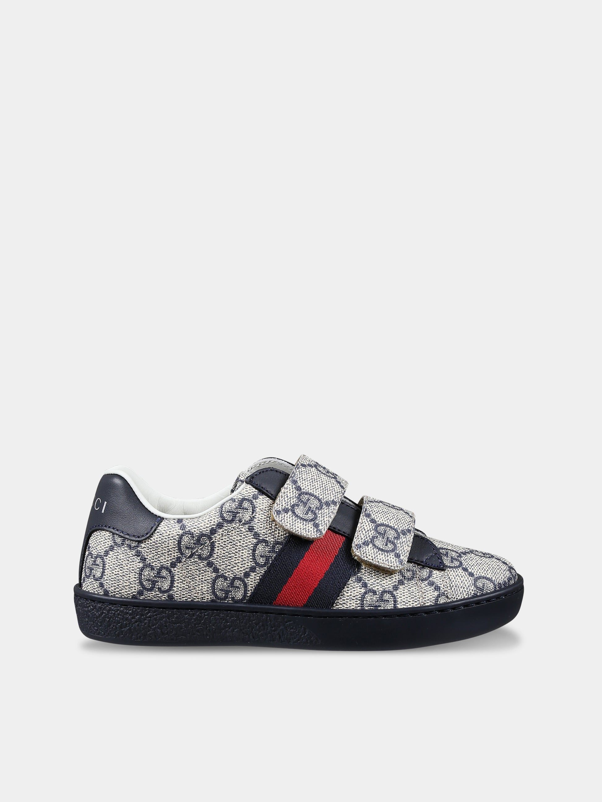 Sneakers beige per bambini con logo GG all-over,Gucci Kids,463088 FACYF 9753