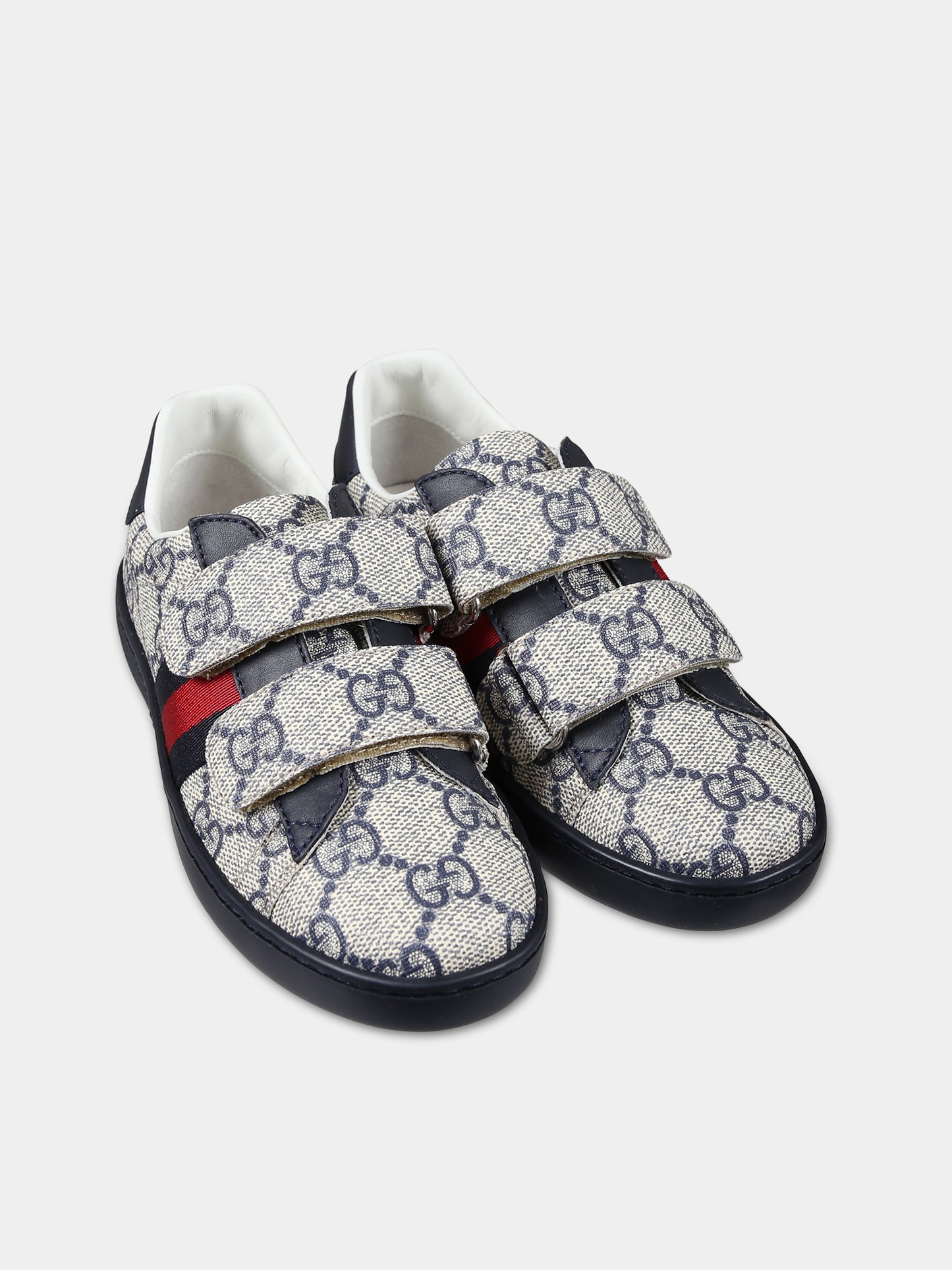 Sneakers beige per bambini con logo GG all-over,Gucci Kids,463088 FACYF 9753