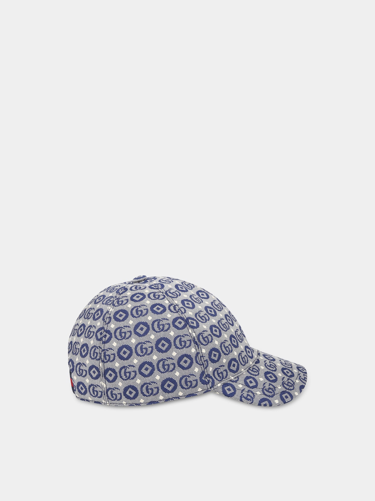 Cappello blu per bambini con doppia G,Gucci Kids,481774 3HAQA 4268