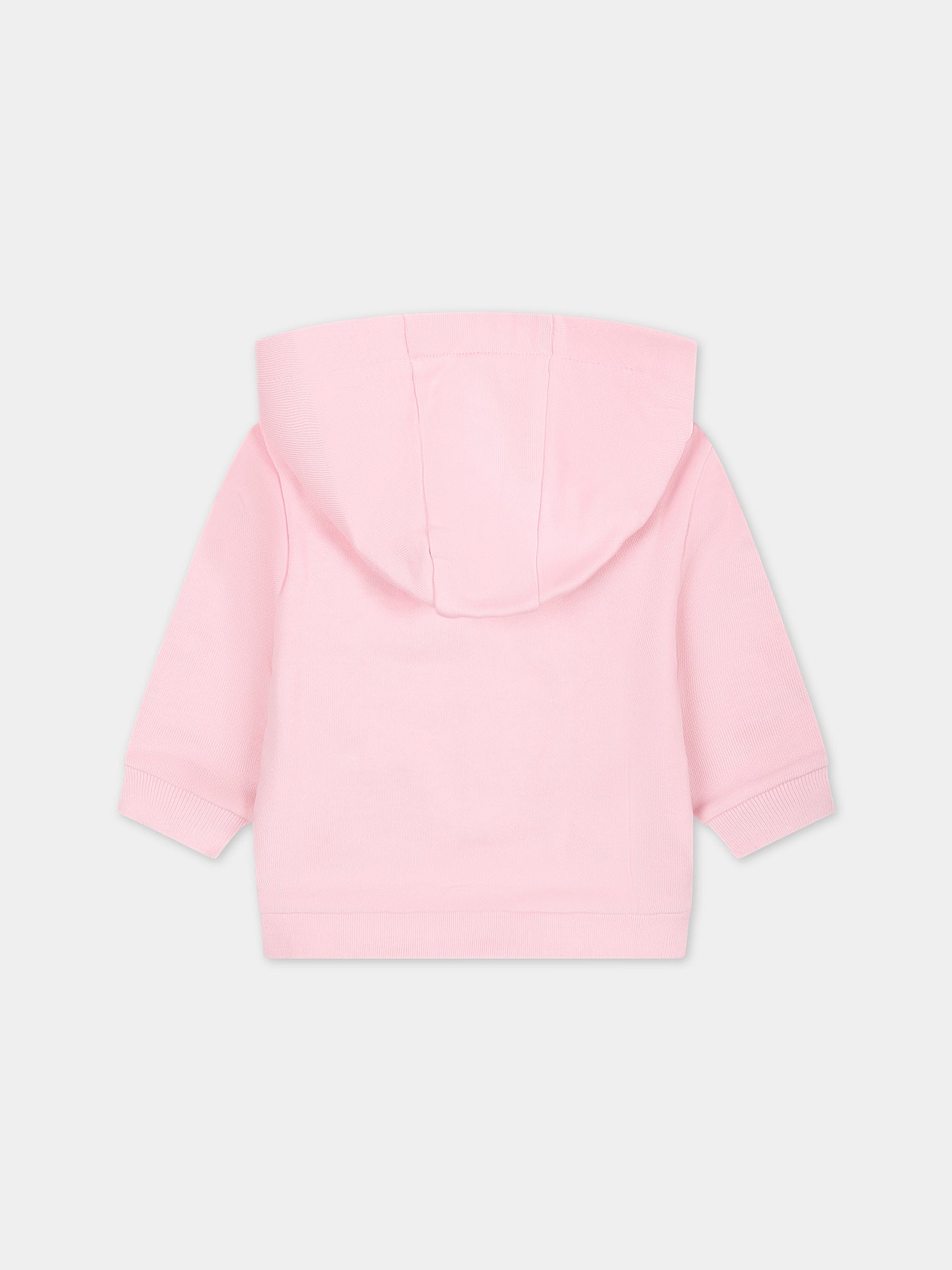 Pink sweatshirt for baby girl with logo,Fendi Kids,BUH065 5V0 F0QE5