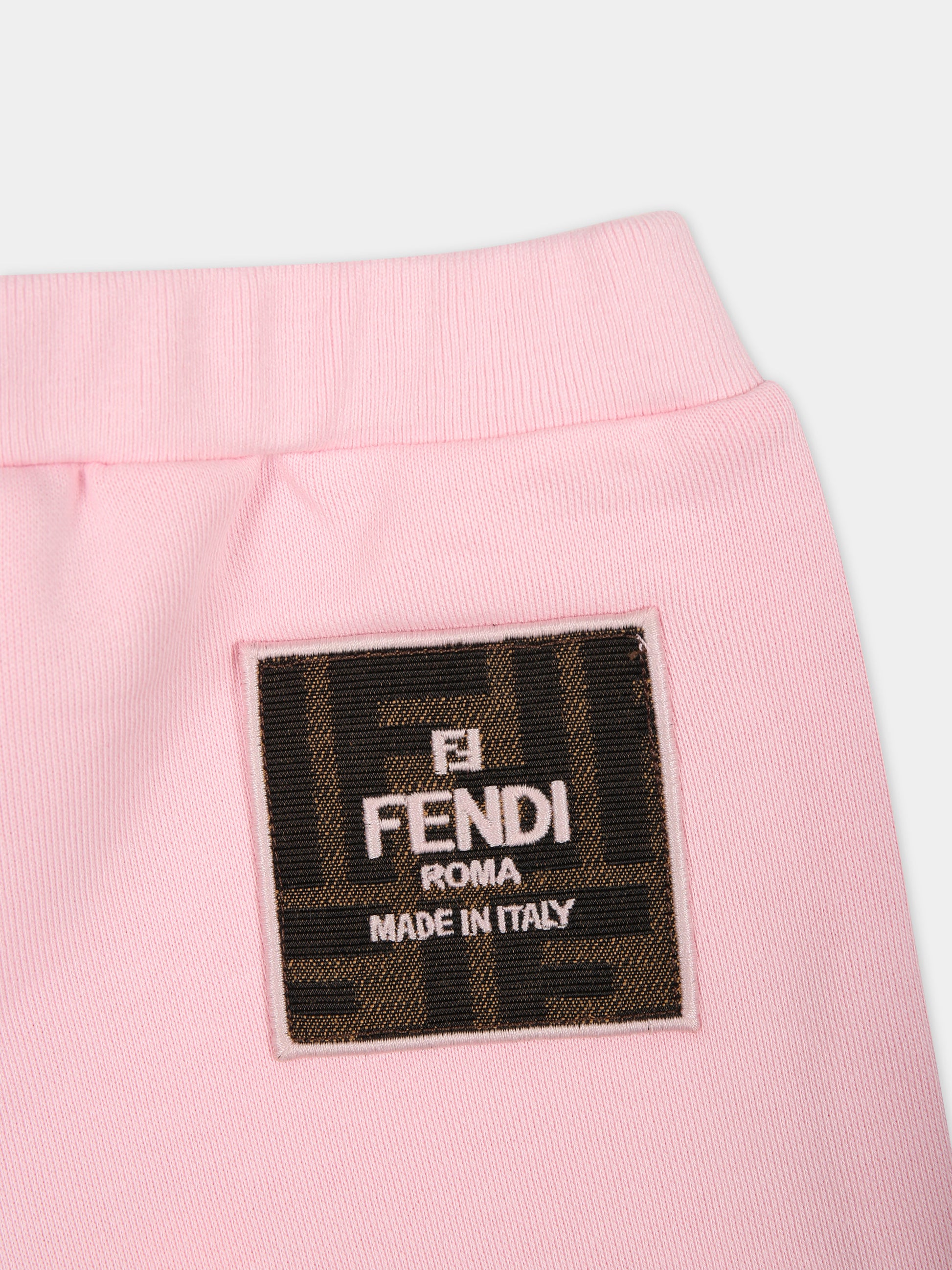 Pantaloni rosa per neonata con logo,Fendi Kids,BUF094 5V0 F0QE5