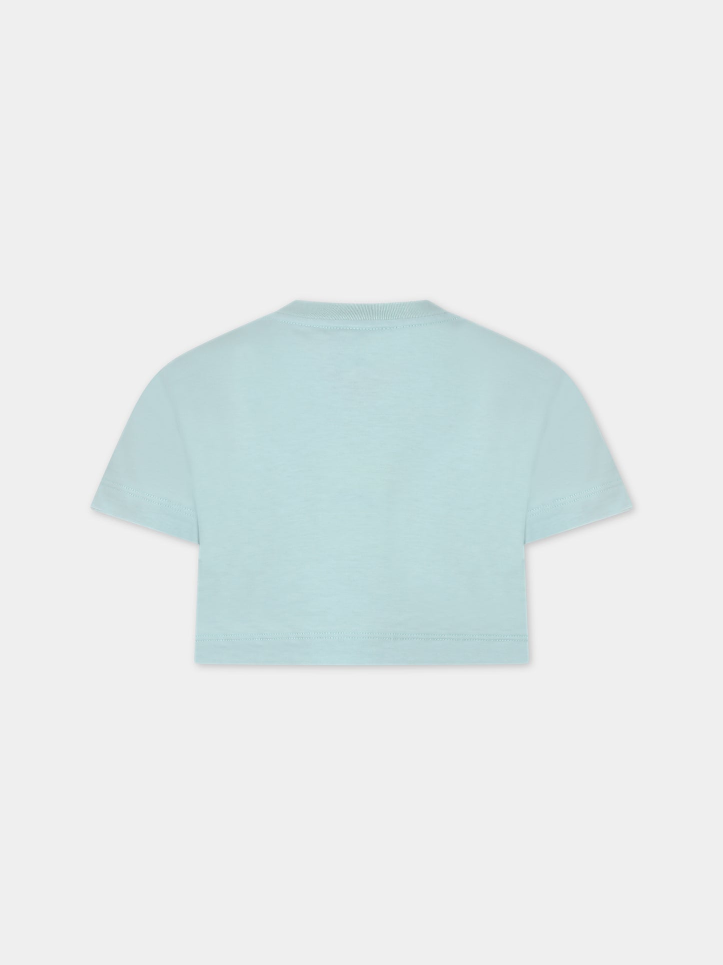 T-shirt verde per bambina con stampa ragazza,Fendi Kids,JFI347 7AJ F0ZPM