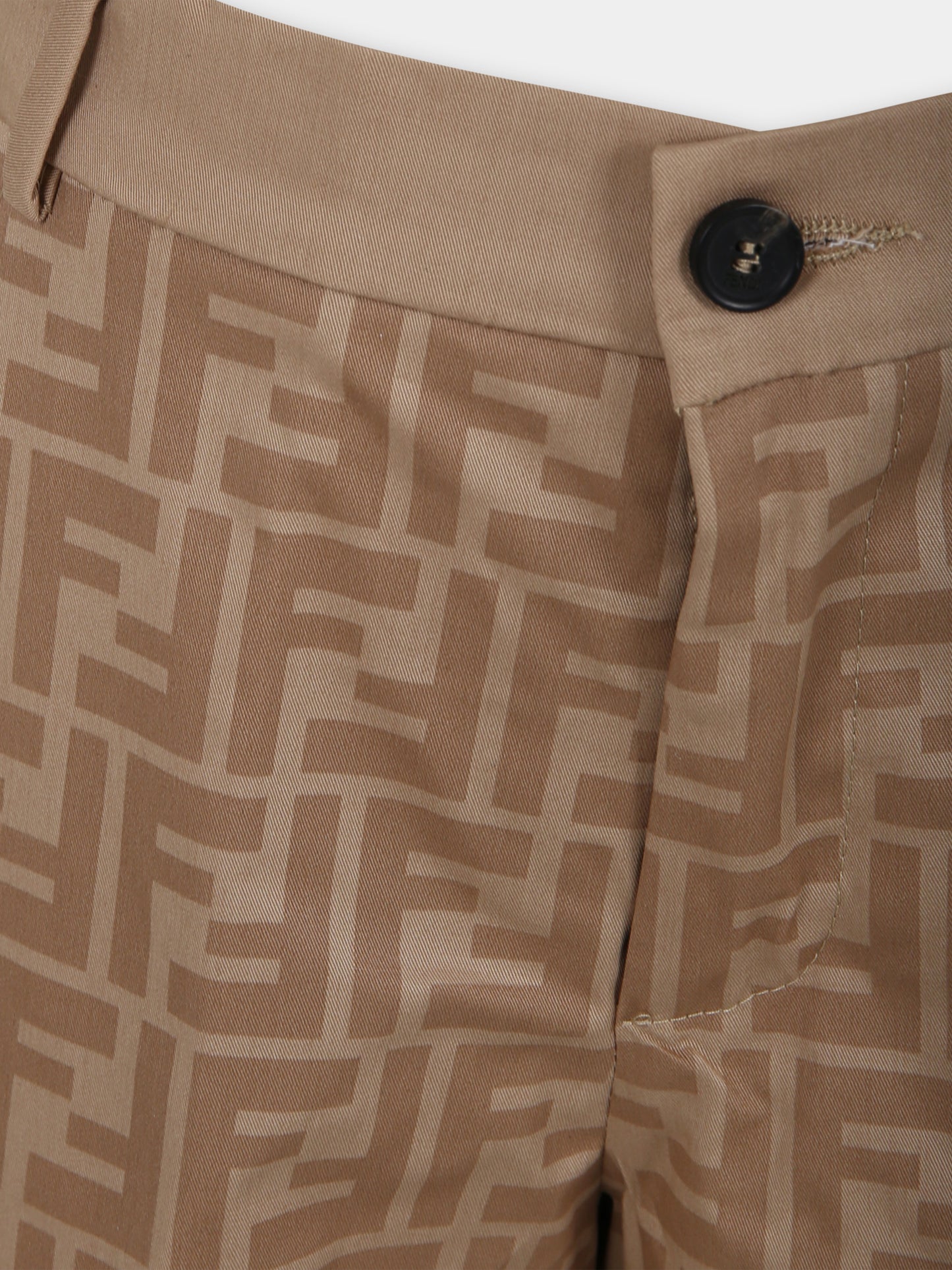 Shorts beige per bambino con FF,Fendi Kids,JMF462 AQSP F1F4G