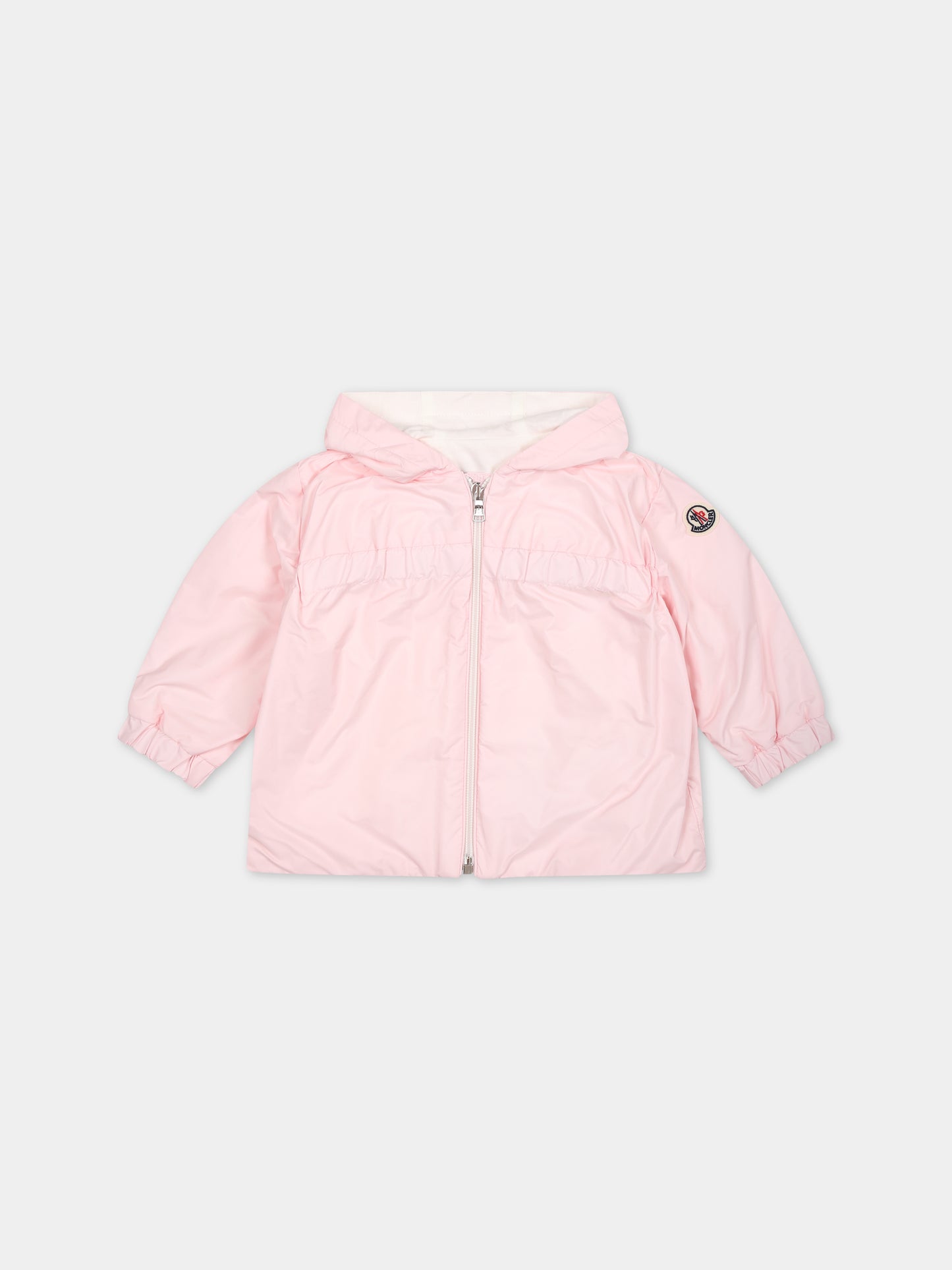 Giacca a vento Raka rosa per neonata con logo,Moncler Kids,951 1A00004 5968E 50B