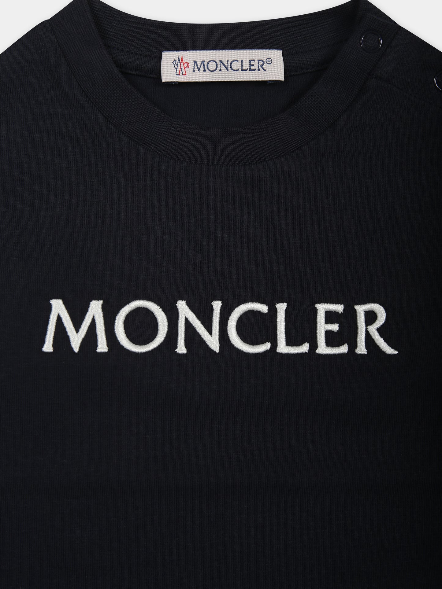 T-shirt blu per neonata con logo,Moncler Kids,951 8C00002 8790N 778