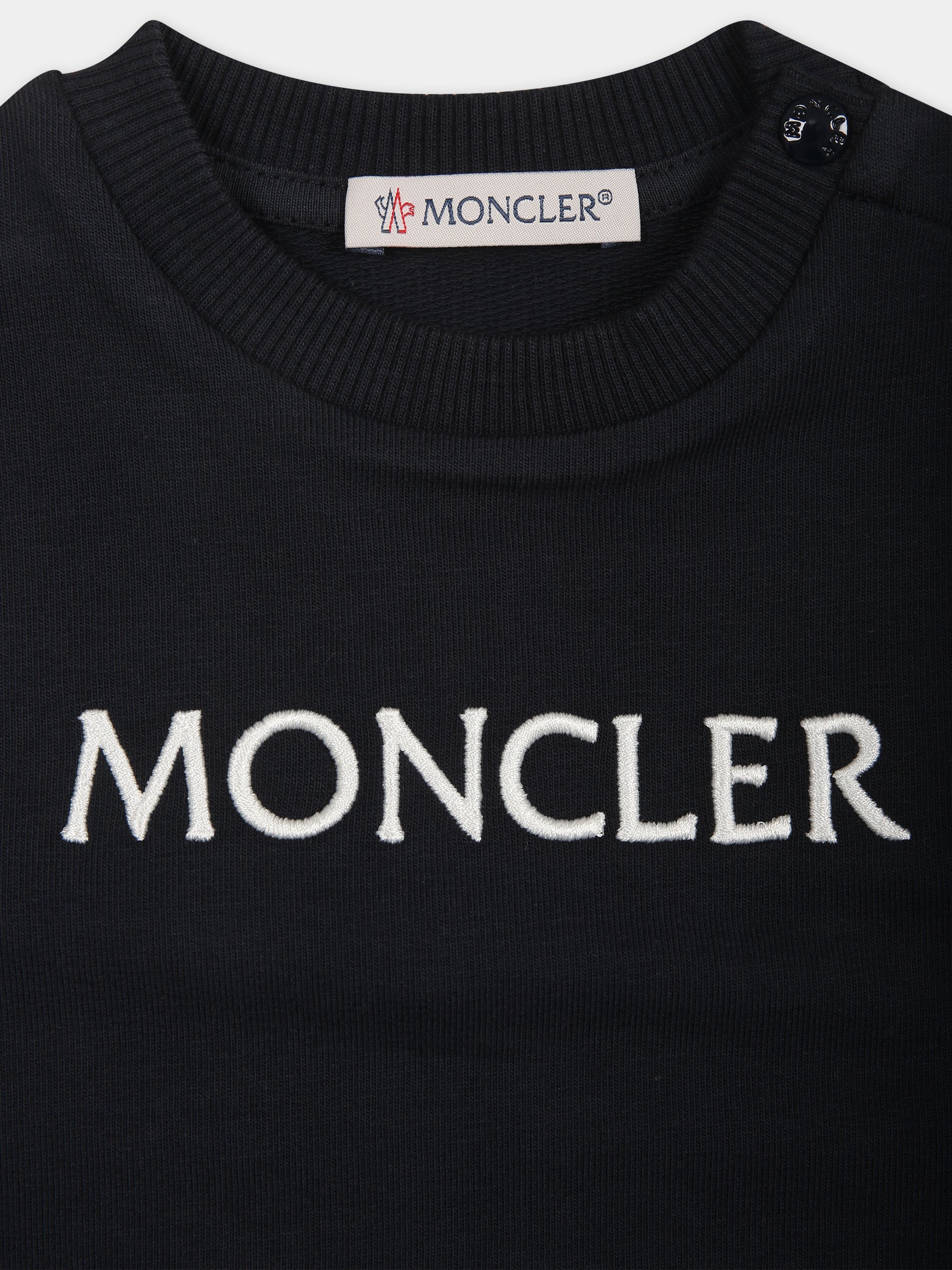 Felpa blu per neonata con logo,Moncler Kids,951 8G00003 899AR 778