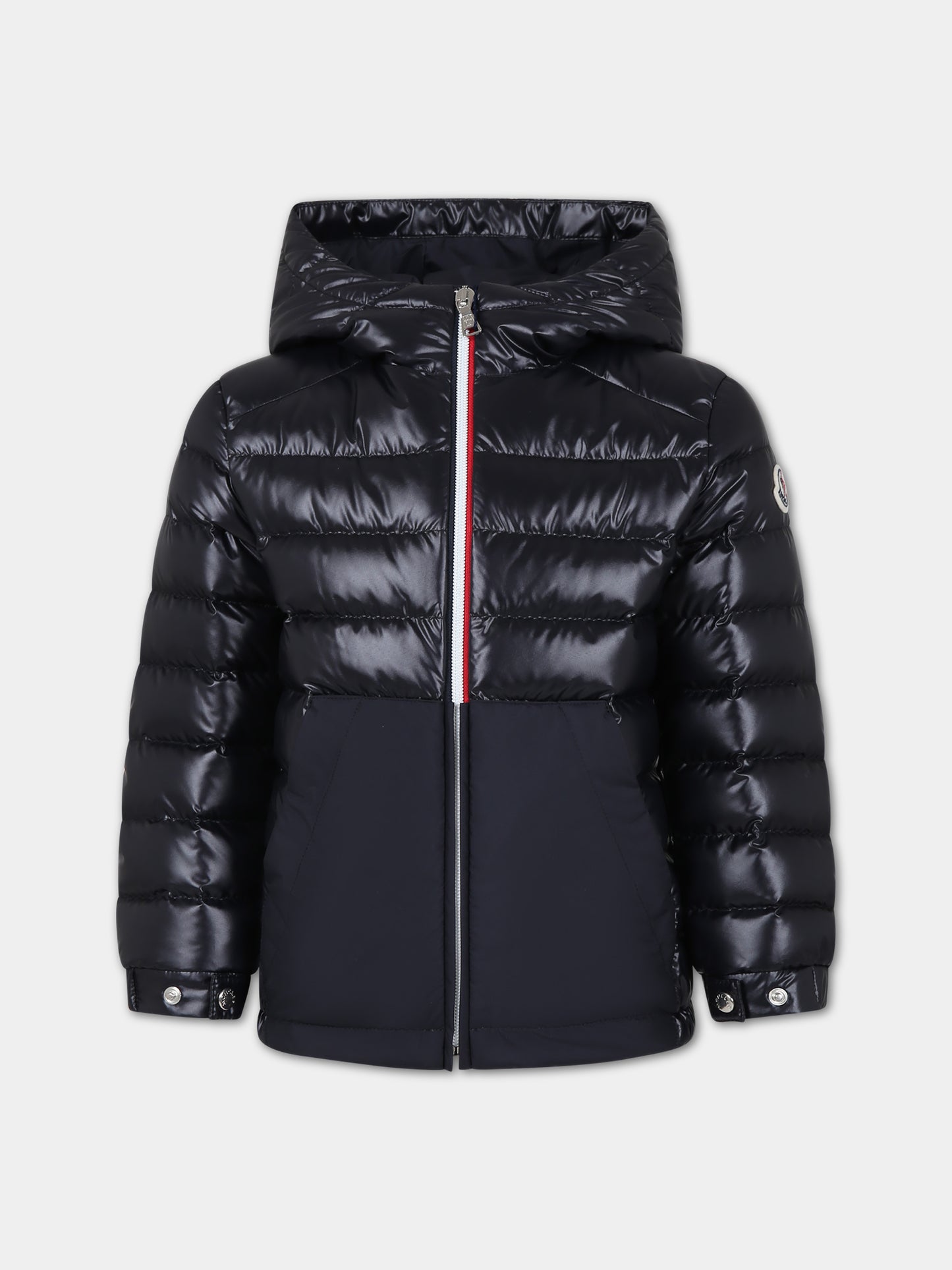 Piumino Masserau blu con cappuccio per bambino,Moncler Kids,954 1A00025 595ZJ 778