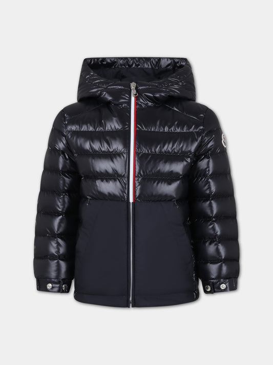 Piumino Masserau blu con cappuccio per bambino,Moncler Kids,954 1A00025 595ZJ 778