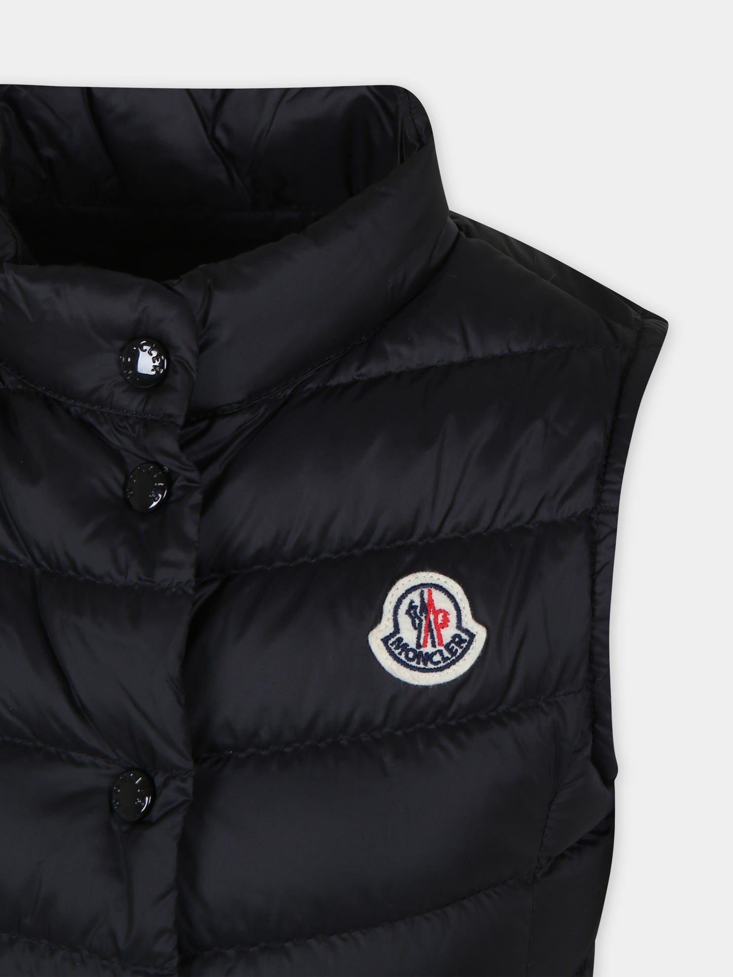 Gilet Liane nero per bambina con logo,Moncler Kids,954 1A00085 595FE 999