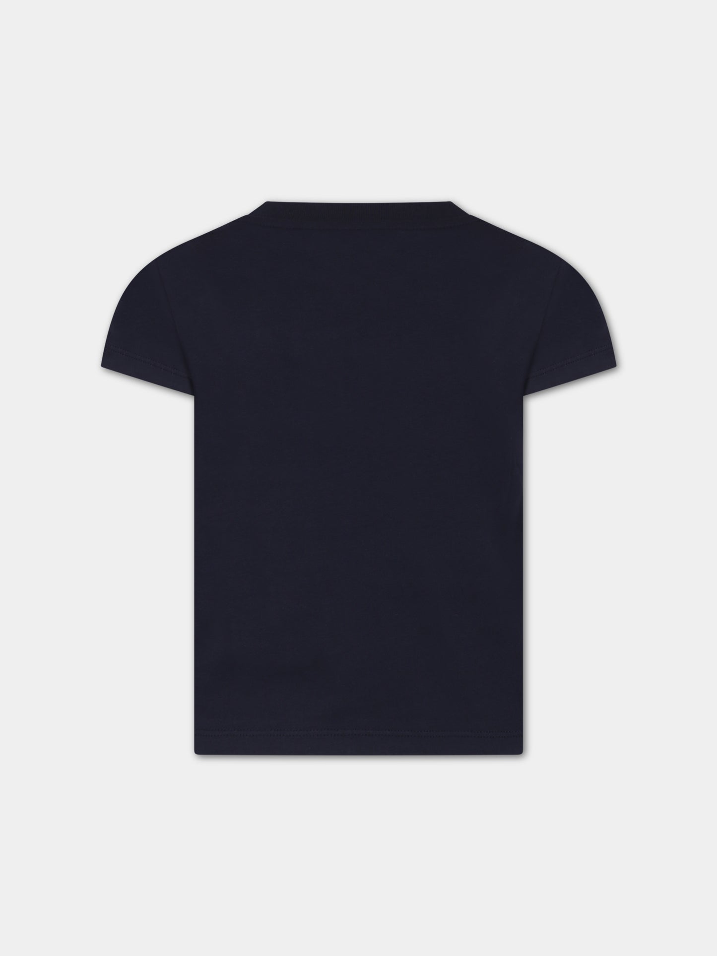 T-shirt blu per bambina con logo,Moncler Kids,954 8C00005 83907 778