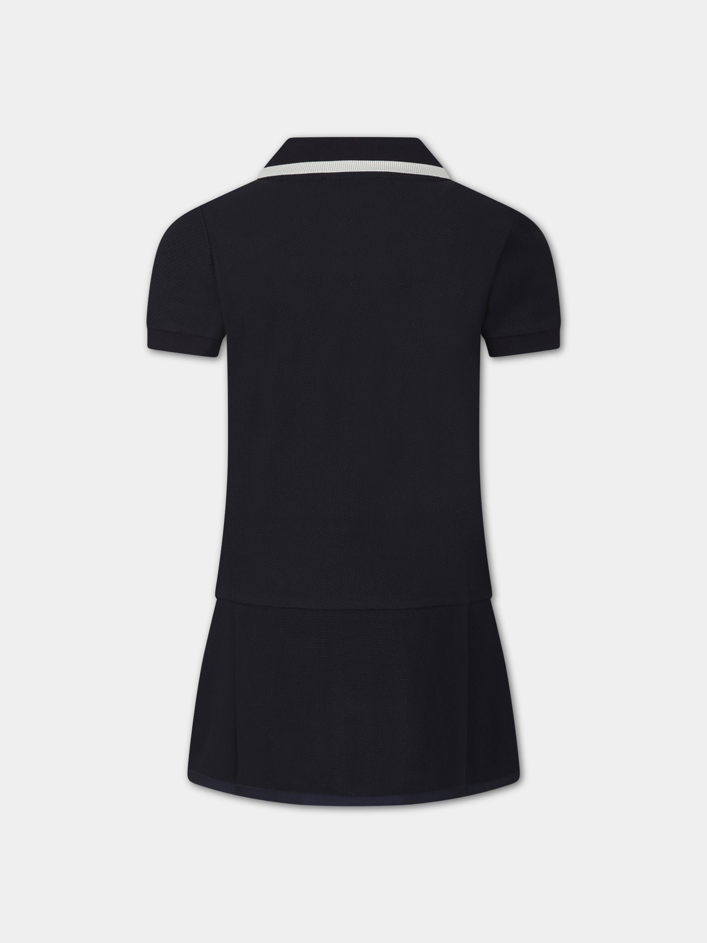 Vestito blu per bambina con logo,Moncler Kids,954 8I00002 899YV 778