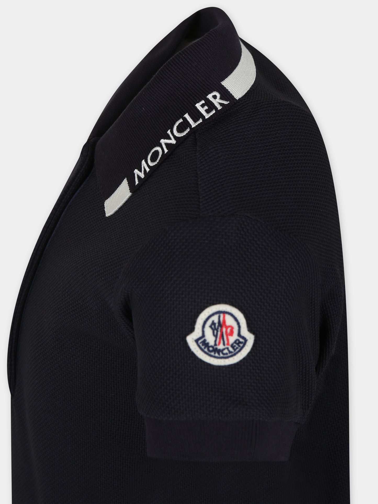 Vestito blu per bambina con logo,Moncler Kids,954 8I00002 899YV 778