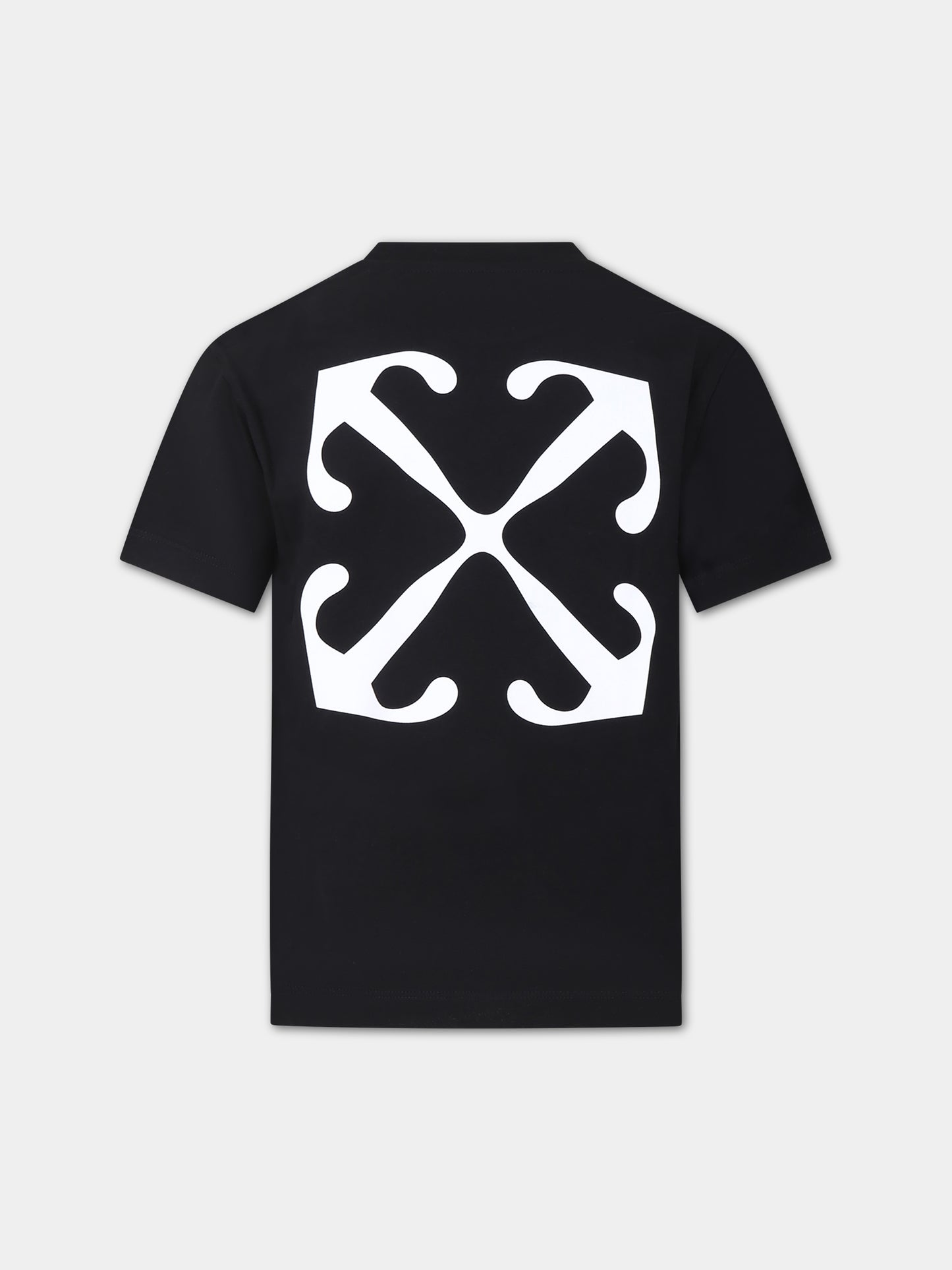 T-shirt nera per bambino con logo,Off White,OBAA002S24JER0031001