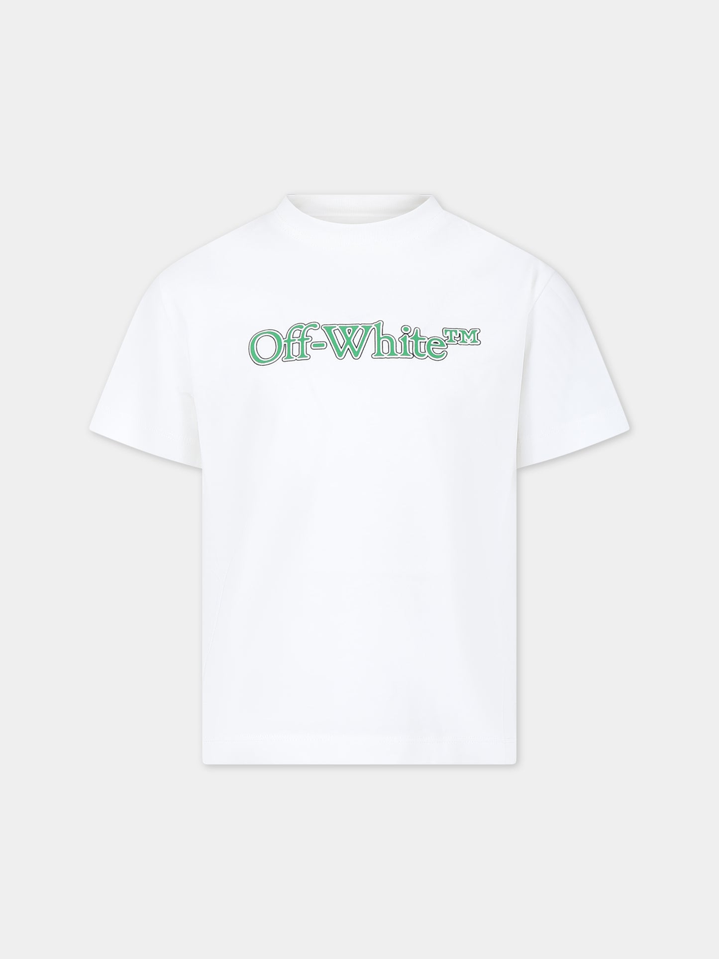 T-shirt bianca per bambino con logo,Off White,OBAA002S24JER0040155