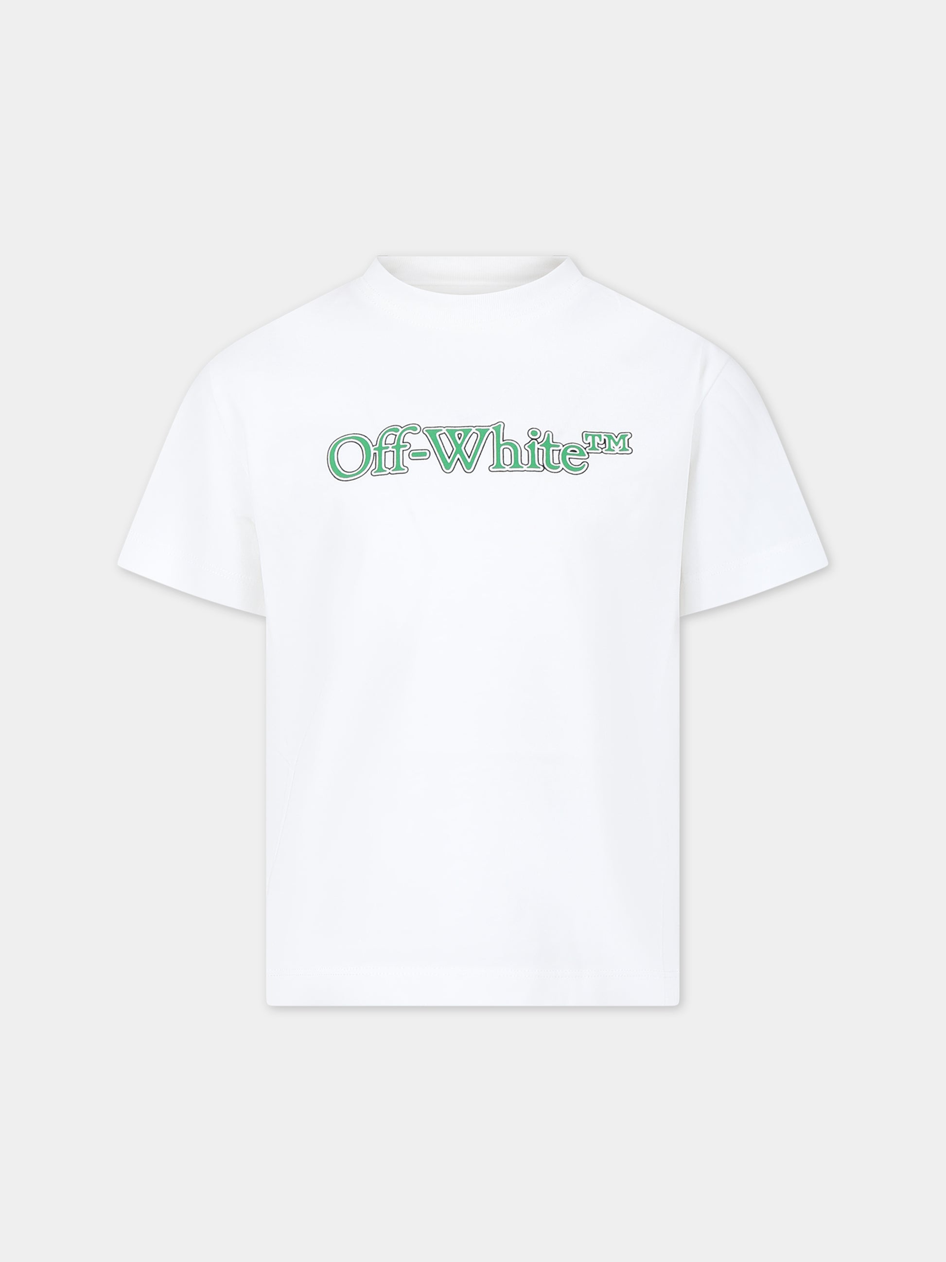 T-shirt bianca per bambino con logo,Off White,OBAA002S24JER0040155