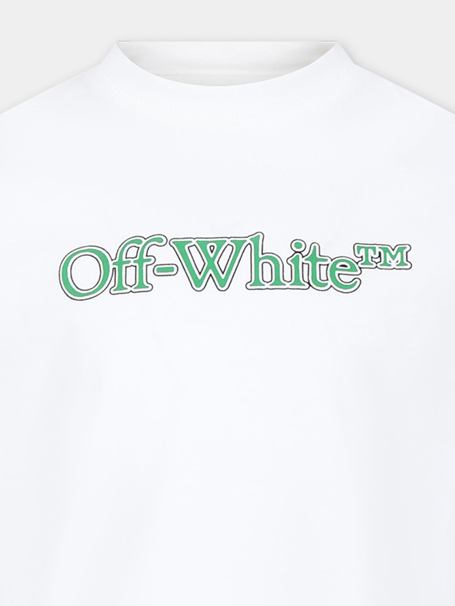 T-shirt bianca per bambino con logo,Off White,OBAA002S24JER0040155