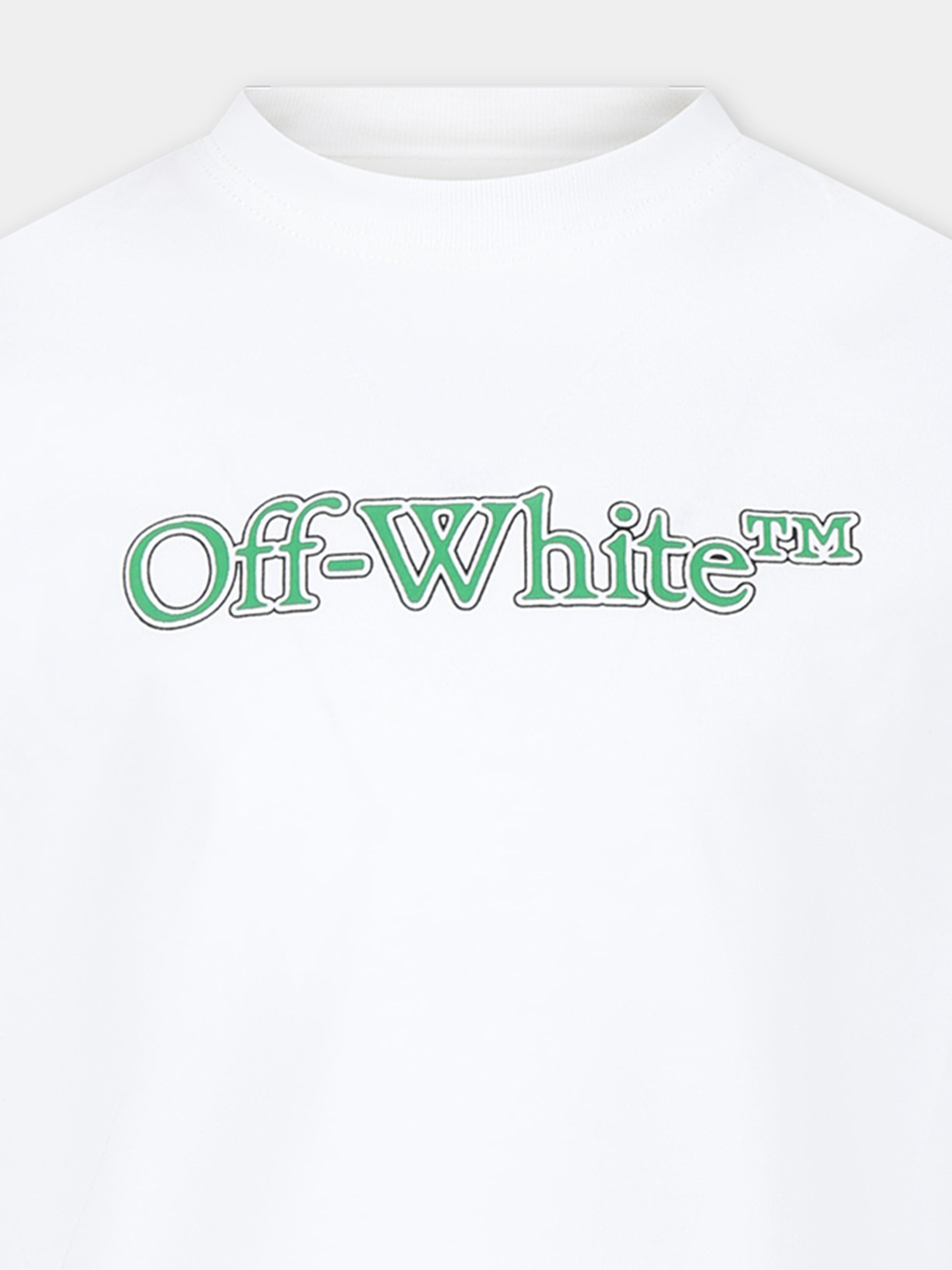 T-shirt bianca per bambino con logo,Off White,OBAA002S24JER0040155