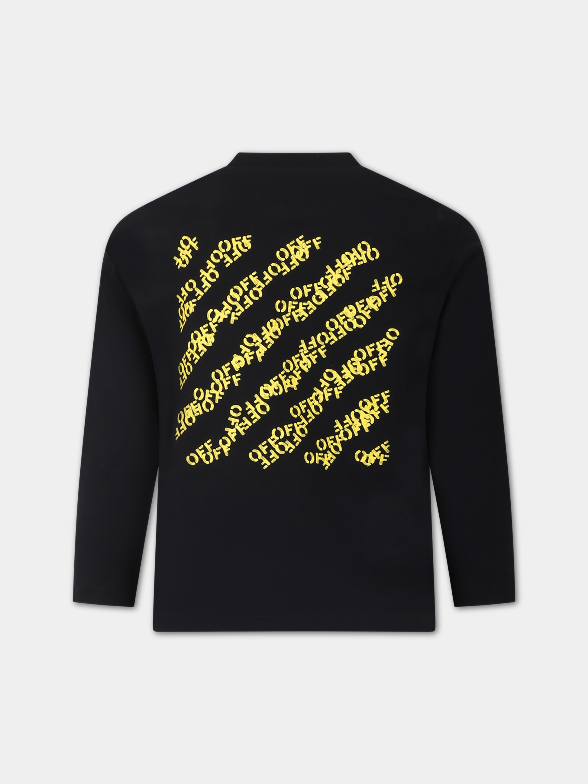 T-shirt nera per bambino con logo,Off White,OBAB001S24JER0041018