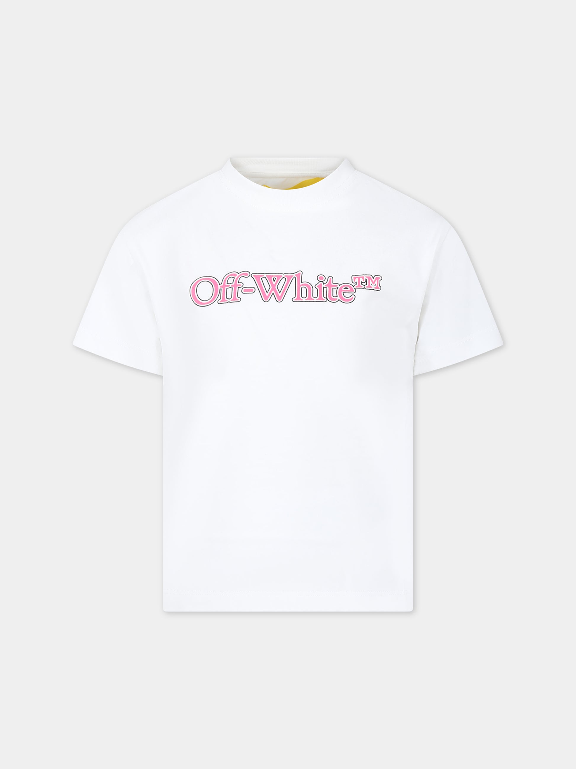 T-shirt bianca per bambina con logo,Off White,OGAA001S24JER0040132