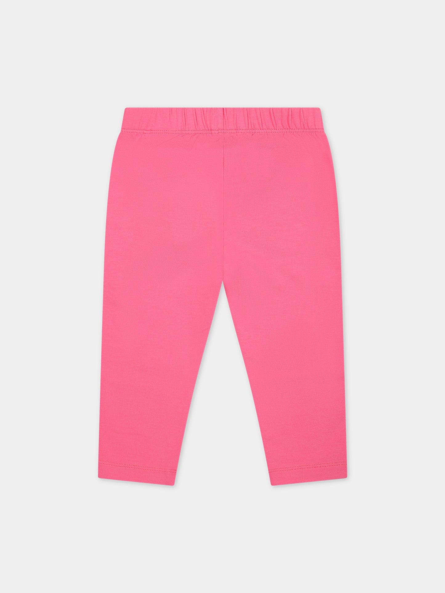 Leggins fucsia per bambina con logo,Off White,OGX3001S24JER0023284