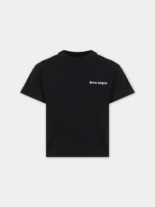 T-shirt nera per bambino con logo,Palm Angels,PBAA011S24JER0011001