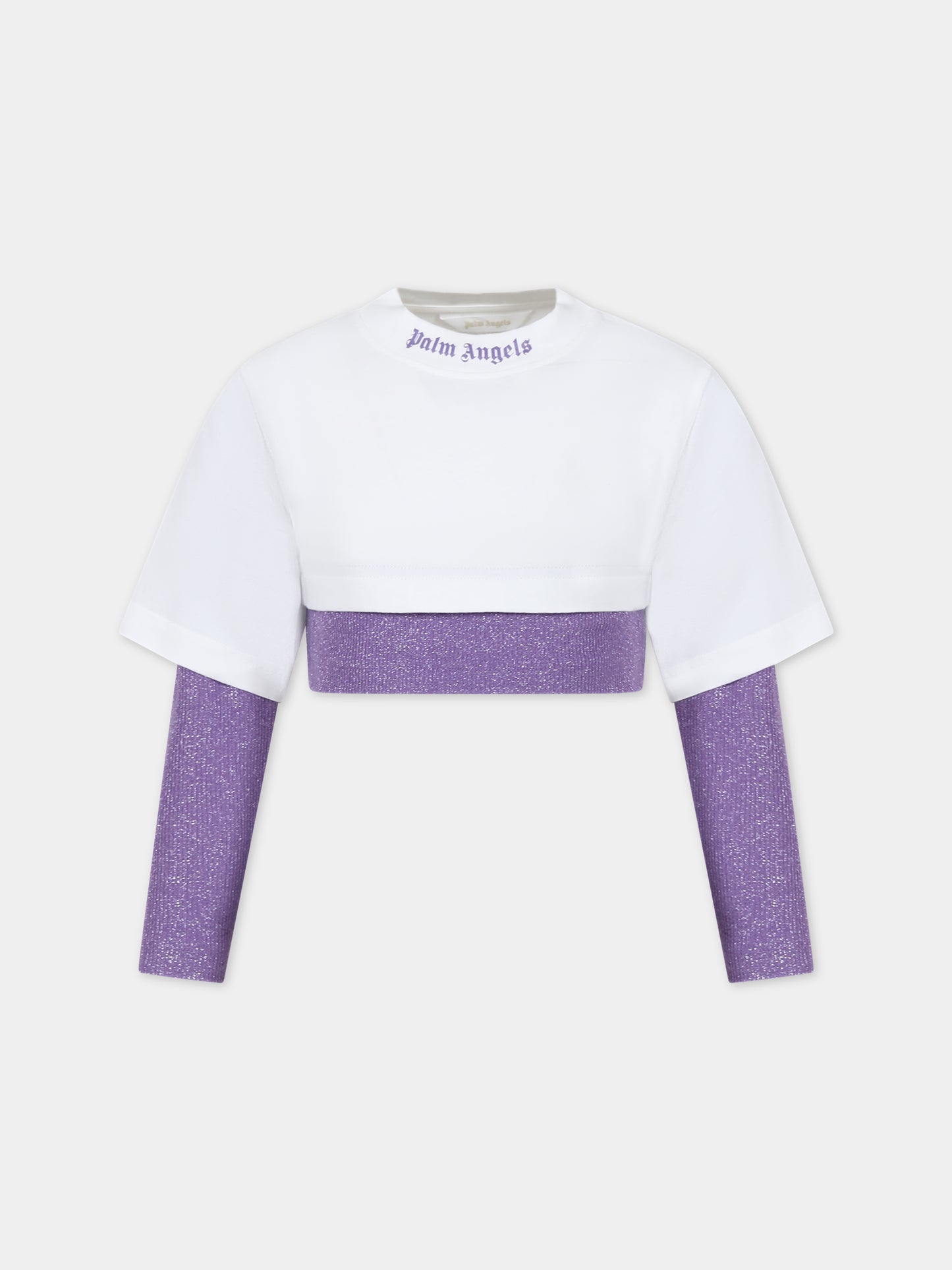 T-shirt bianca per bambina,Palm Angels,PGAB005S24JER0013636