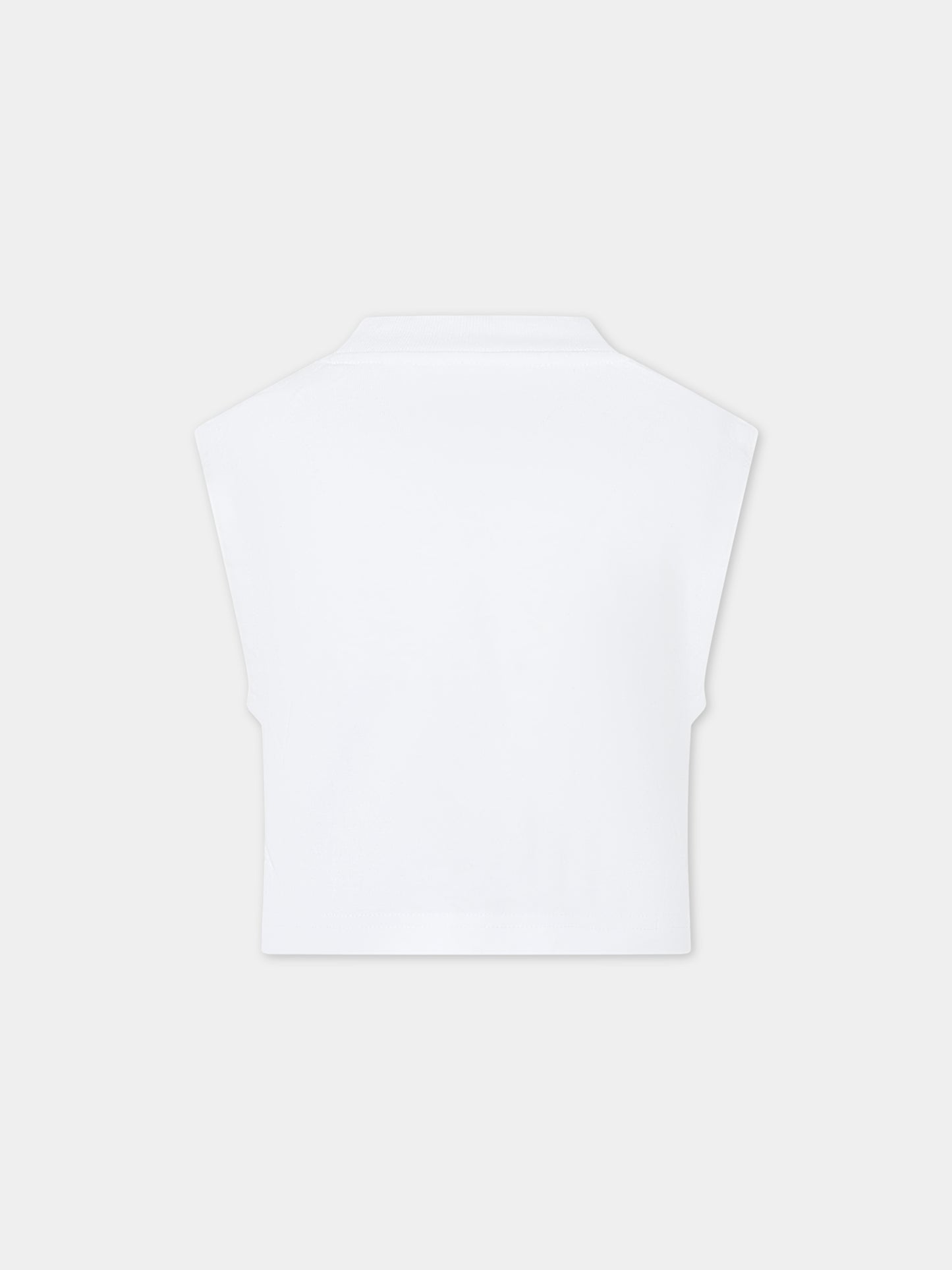 Canotta bianca per bambina con orso,Palm Angels,PGAC003S24JER0010360