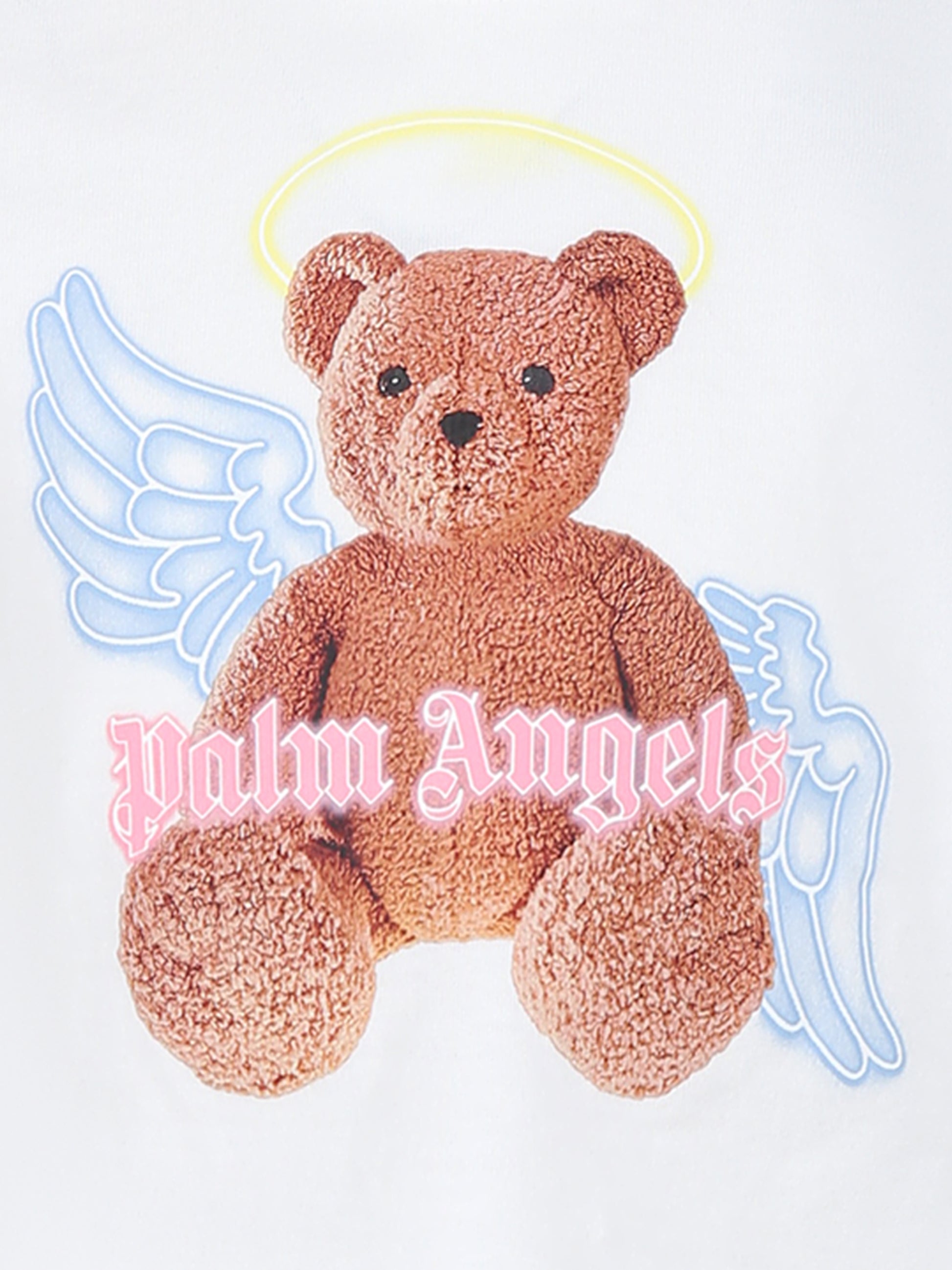 Canotta bianca per bambina con orso,Palm Angels,PGAC003S24JER0010360