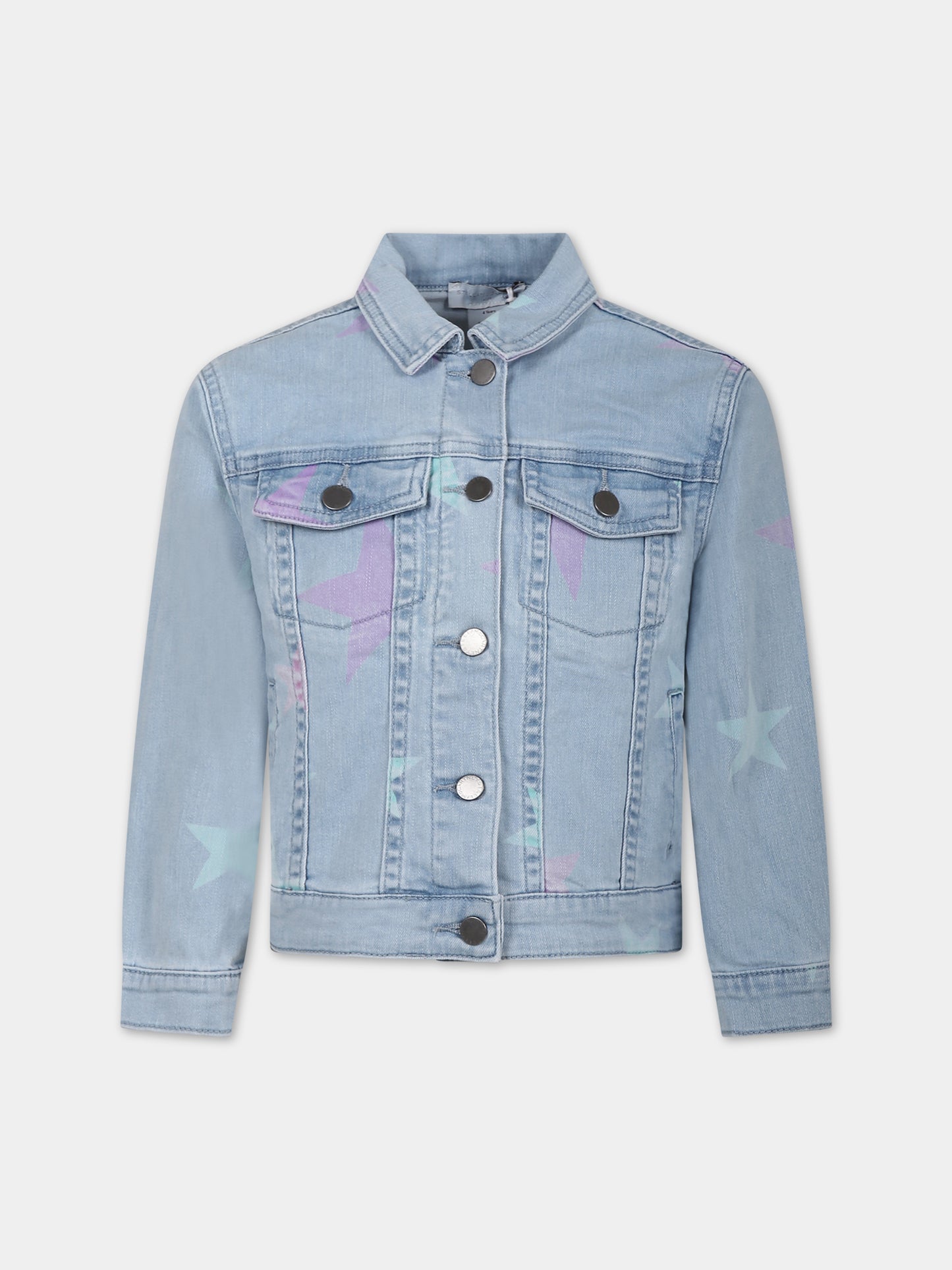 Giubbotto in denim per bambina con stelle all-over,Stella Mccartney Kids,TU2B17 Z0863 600MC