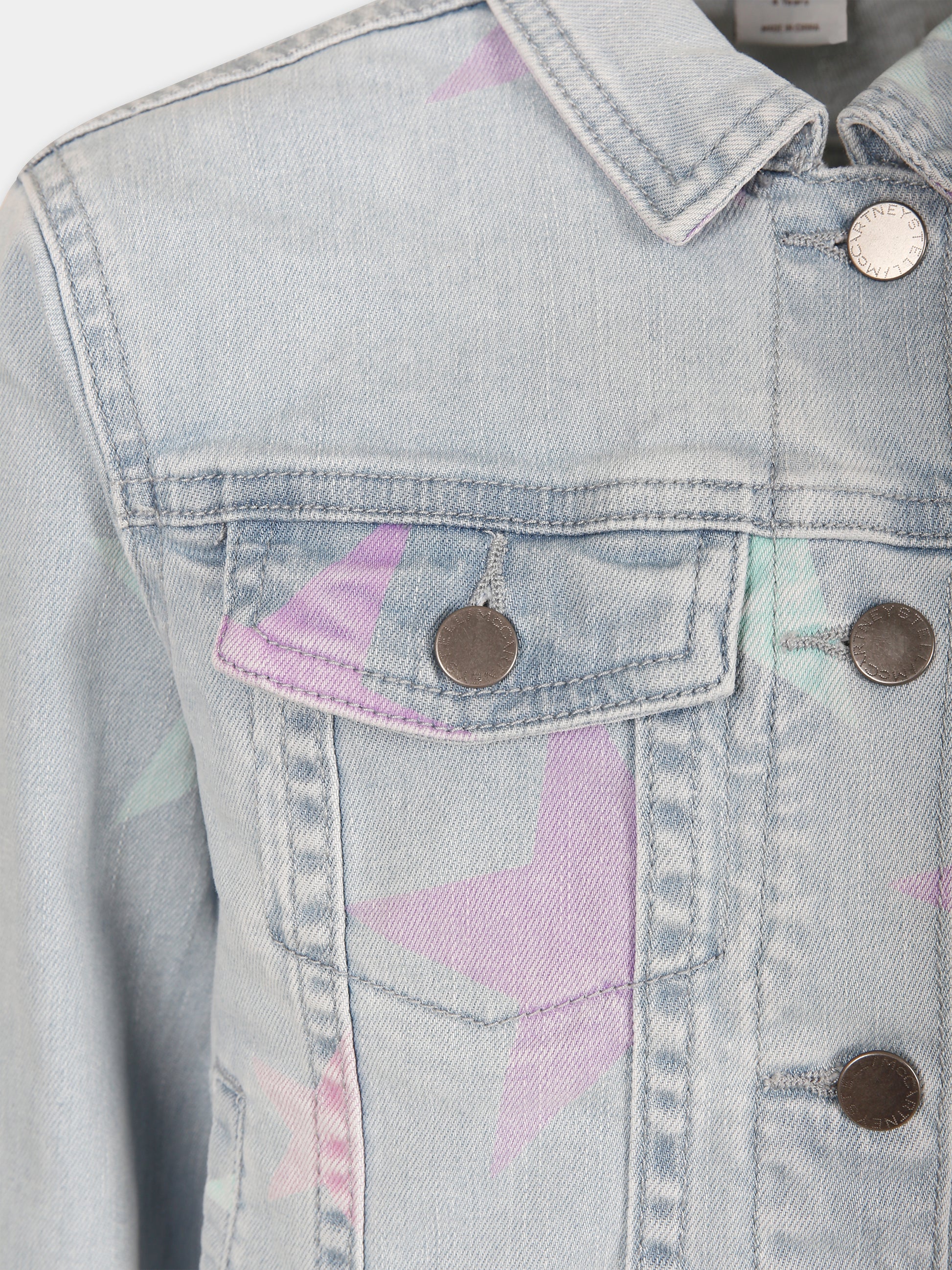 Giubbotto in denim per bambina con stelle all-over,Stella Mccartney Kids,TU2B17 Z0863 600MC