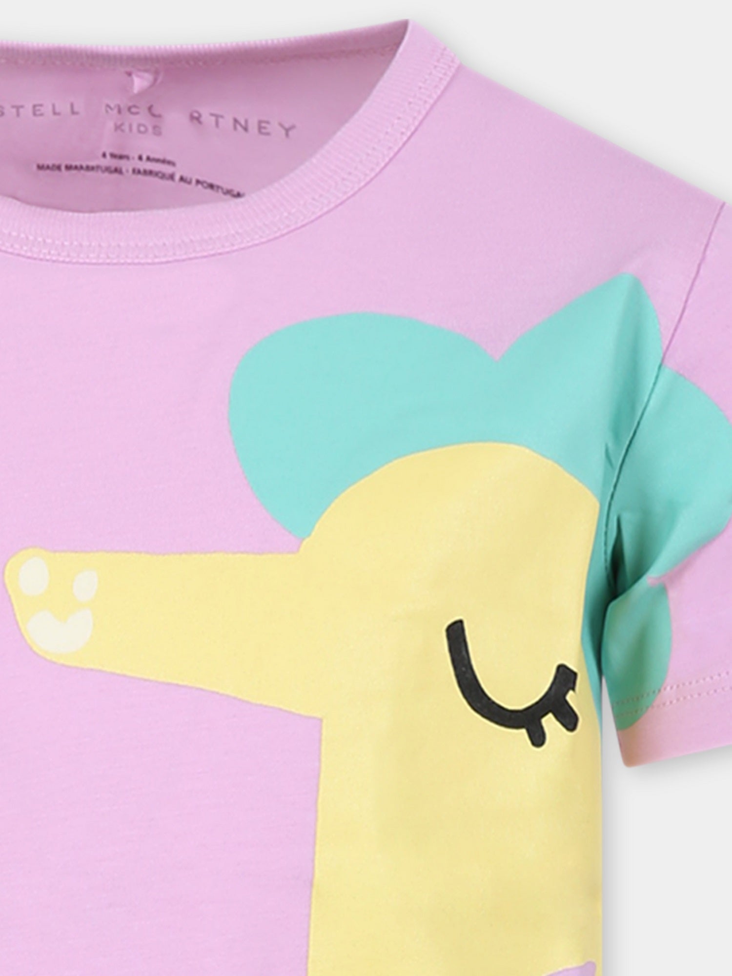 T-shirt rosa per bambina con cavalluccio marino,Stella Mccartney Kids,TU8D11 Z0434 50G