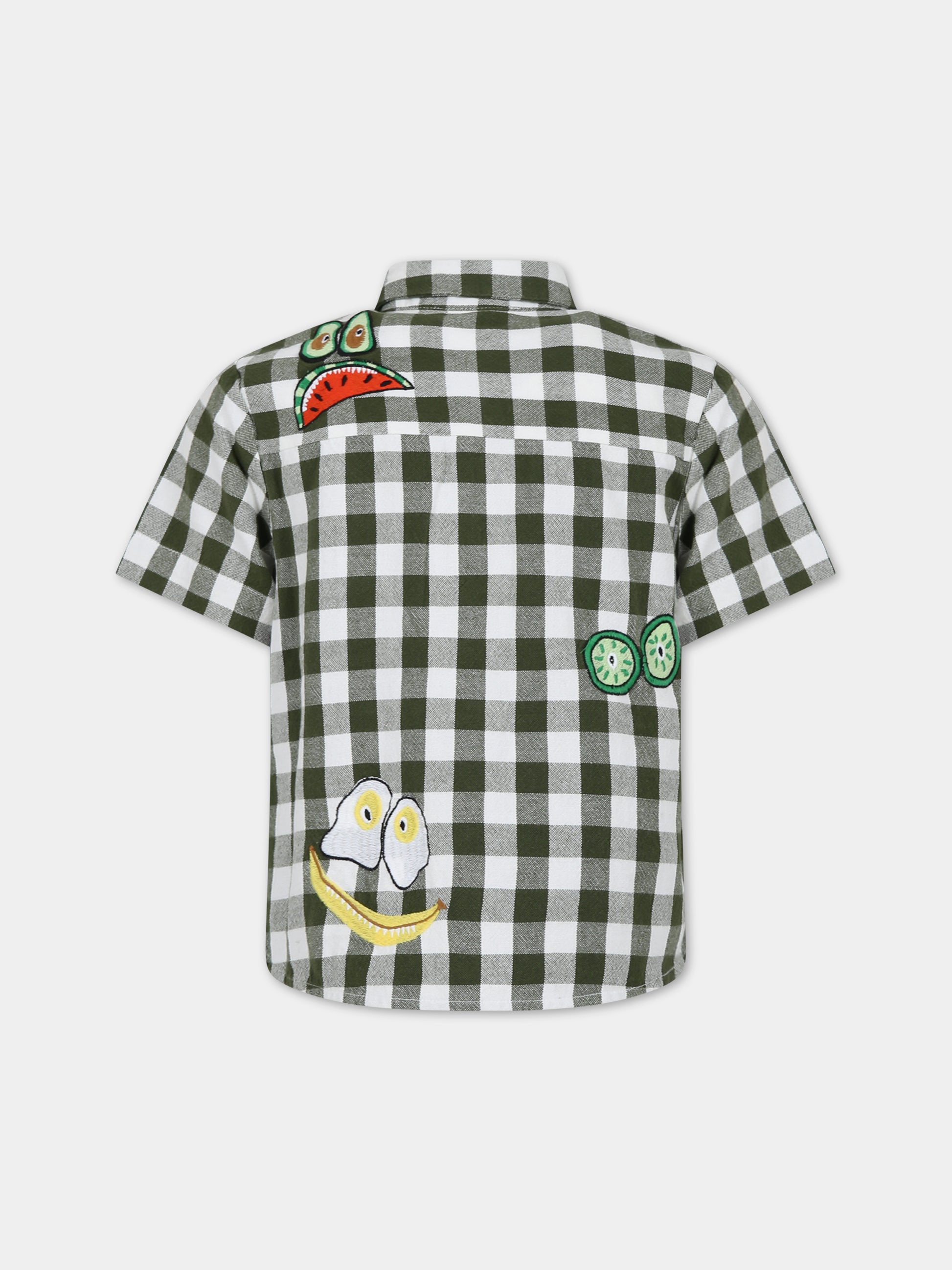 Camicia verde per bambino con fantasia all-over,Stella Mccartney Kids,TU5P21 Z1602 728BC