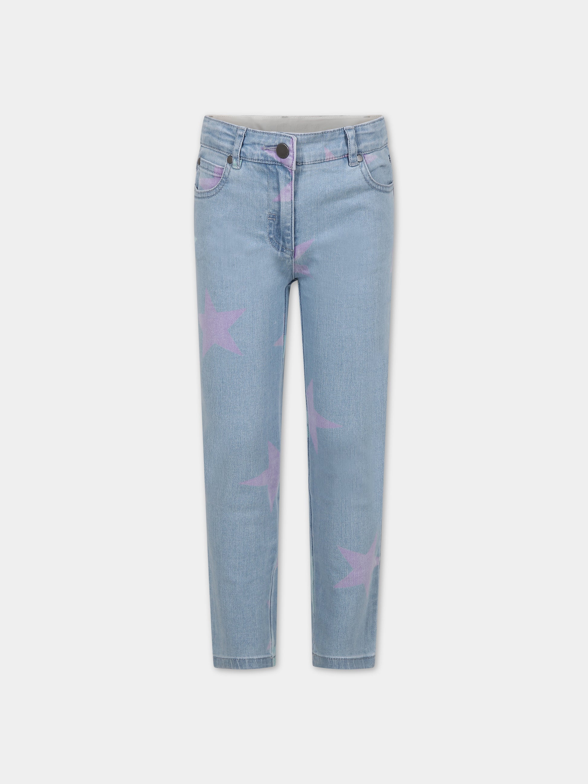 Jeans in denim per bambina con stelle all-over,Stella Mccartney Kids,TU6E60 Z0863 600MC