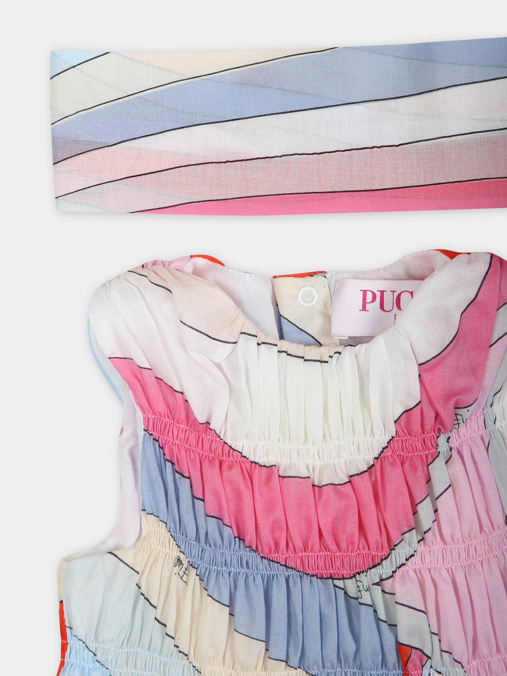 Pagliaccetto multicolor per neonata con iconica stampa multicolor,Emilio Pucci Junior,PUB050 M0035 105MC