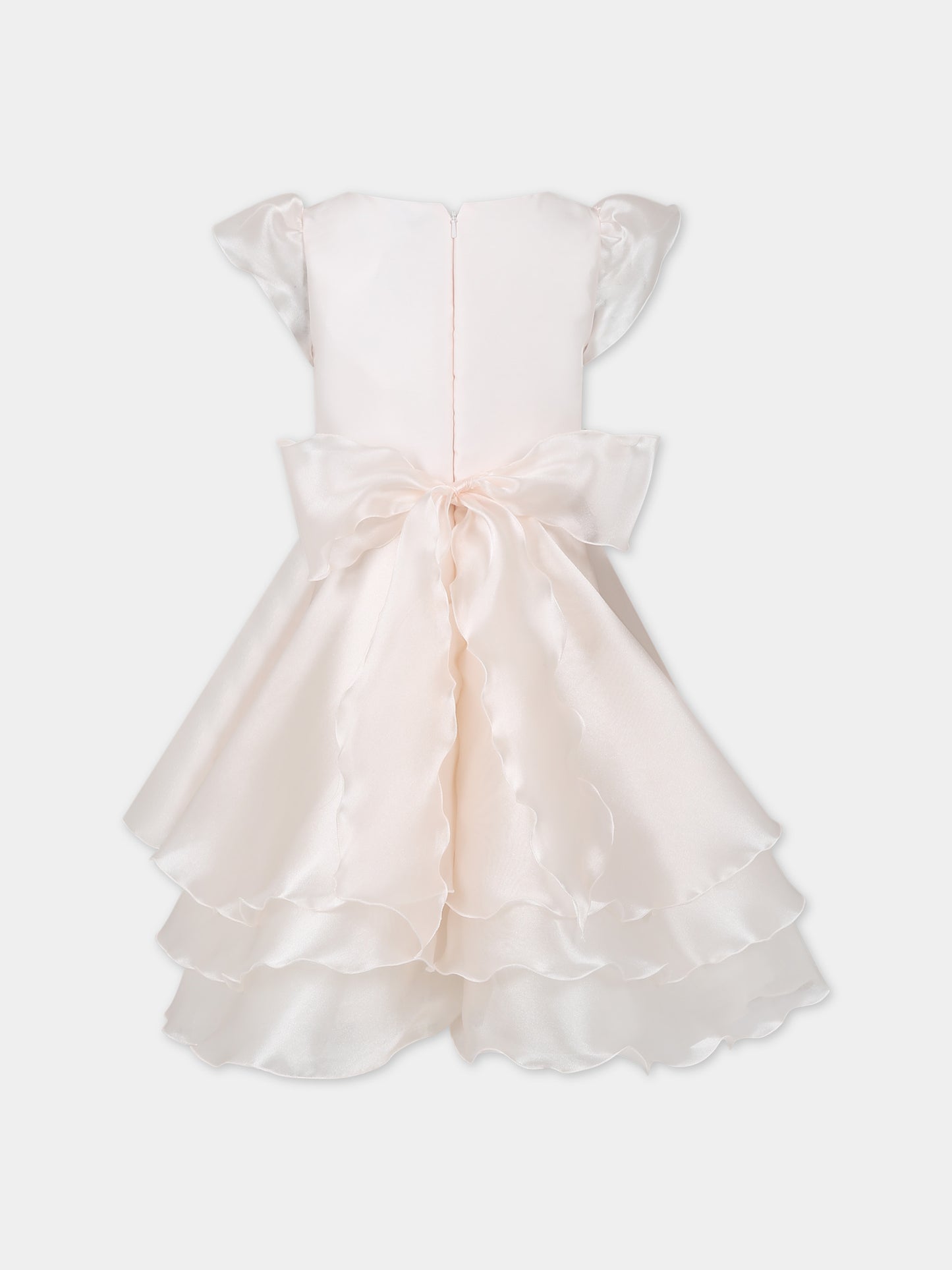 Vestito rosa per bambina con roselline,Monnalisa,71C918 3110 0092