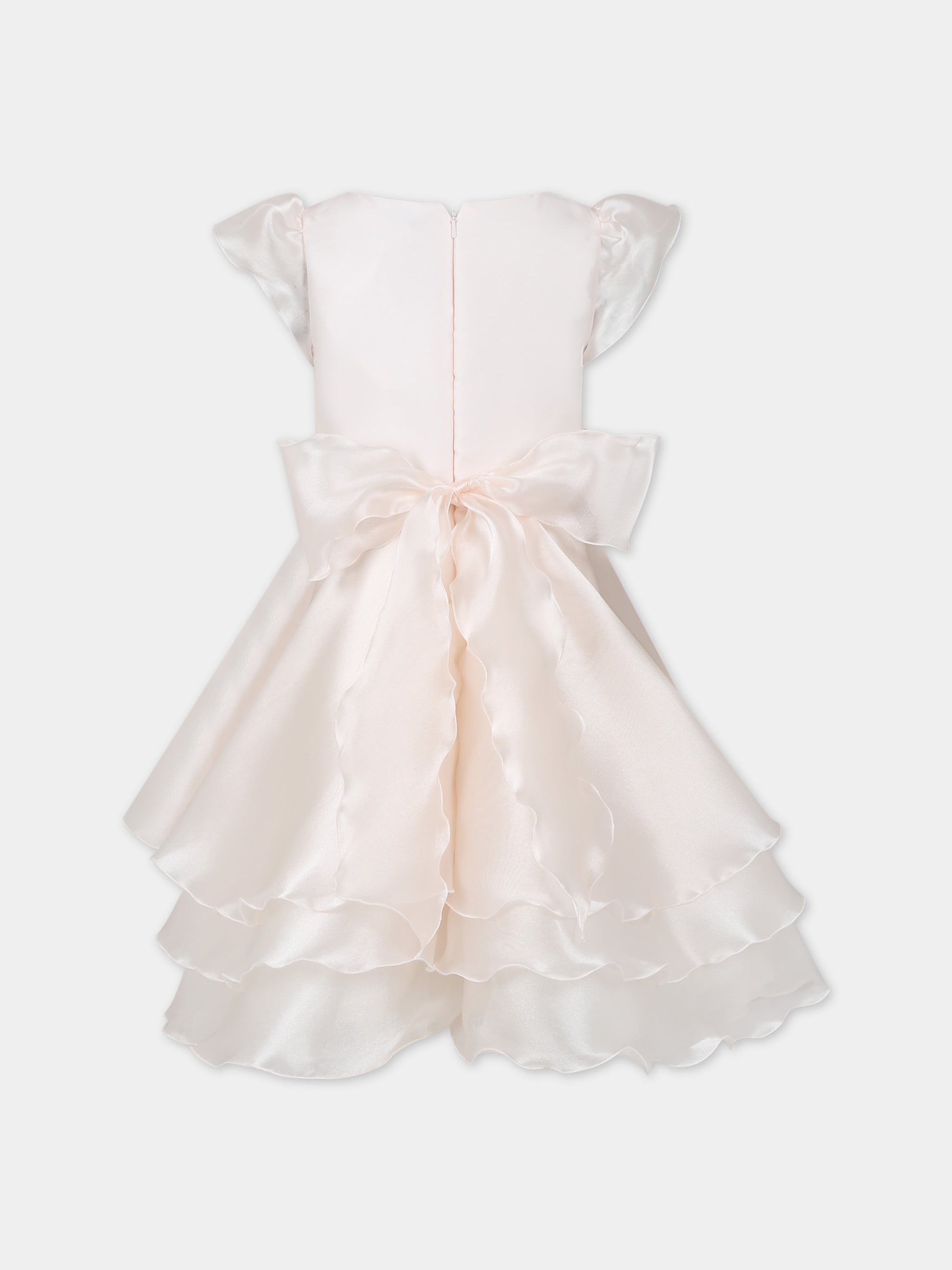 Vestito rosa per bambina con roselline,Monnalisa,71C918 3110 0092