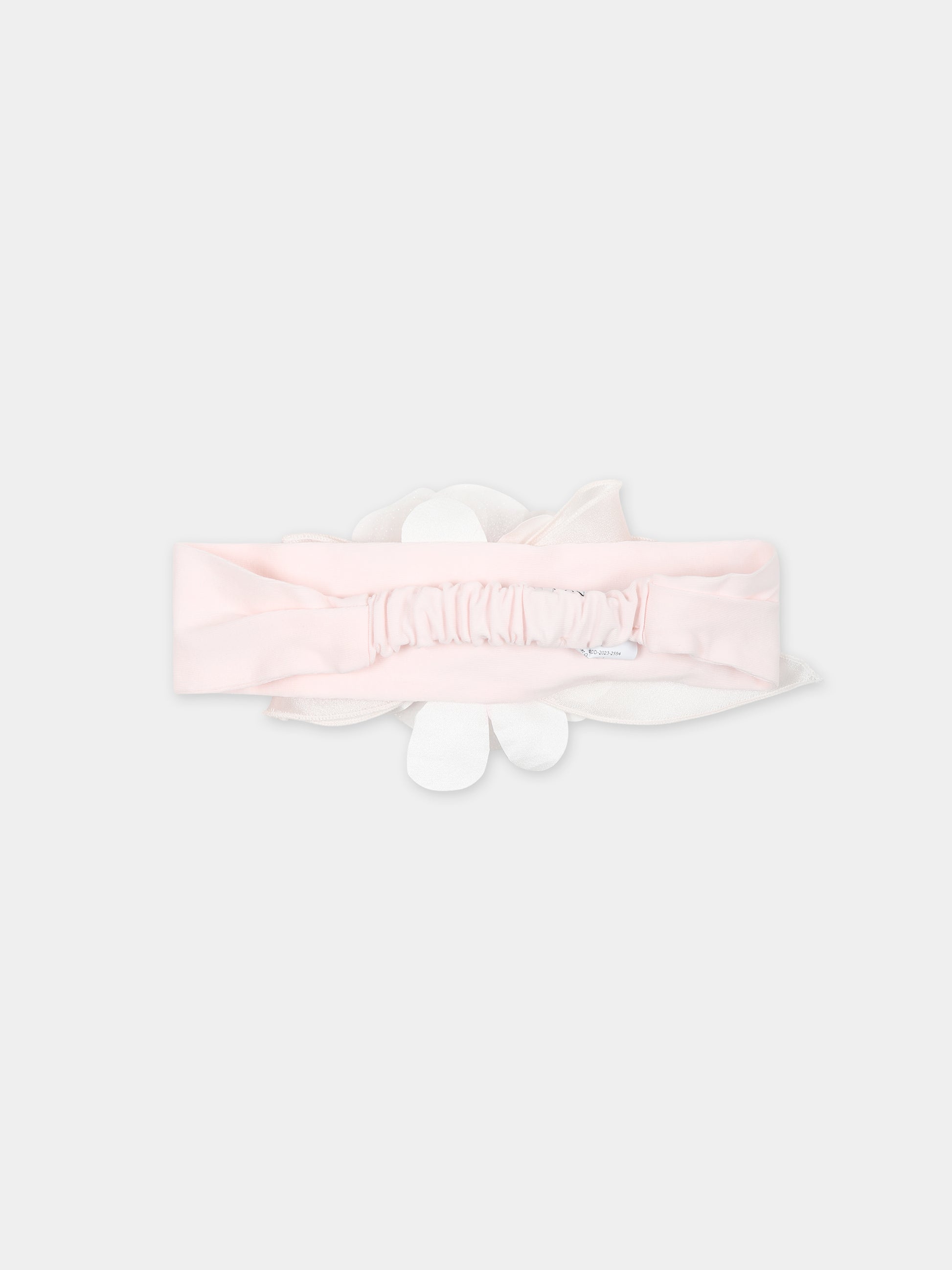 Fascia rosa per neonata con fiore,Monnalisa,73C012 3201 0092