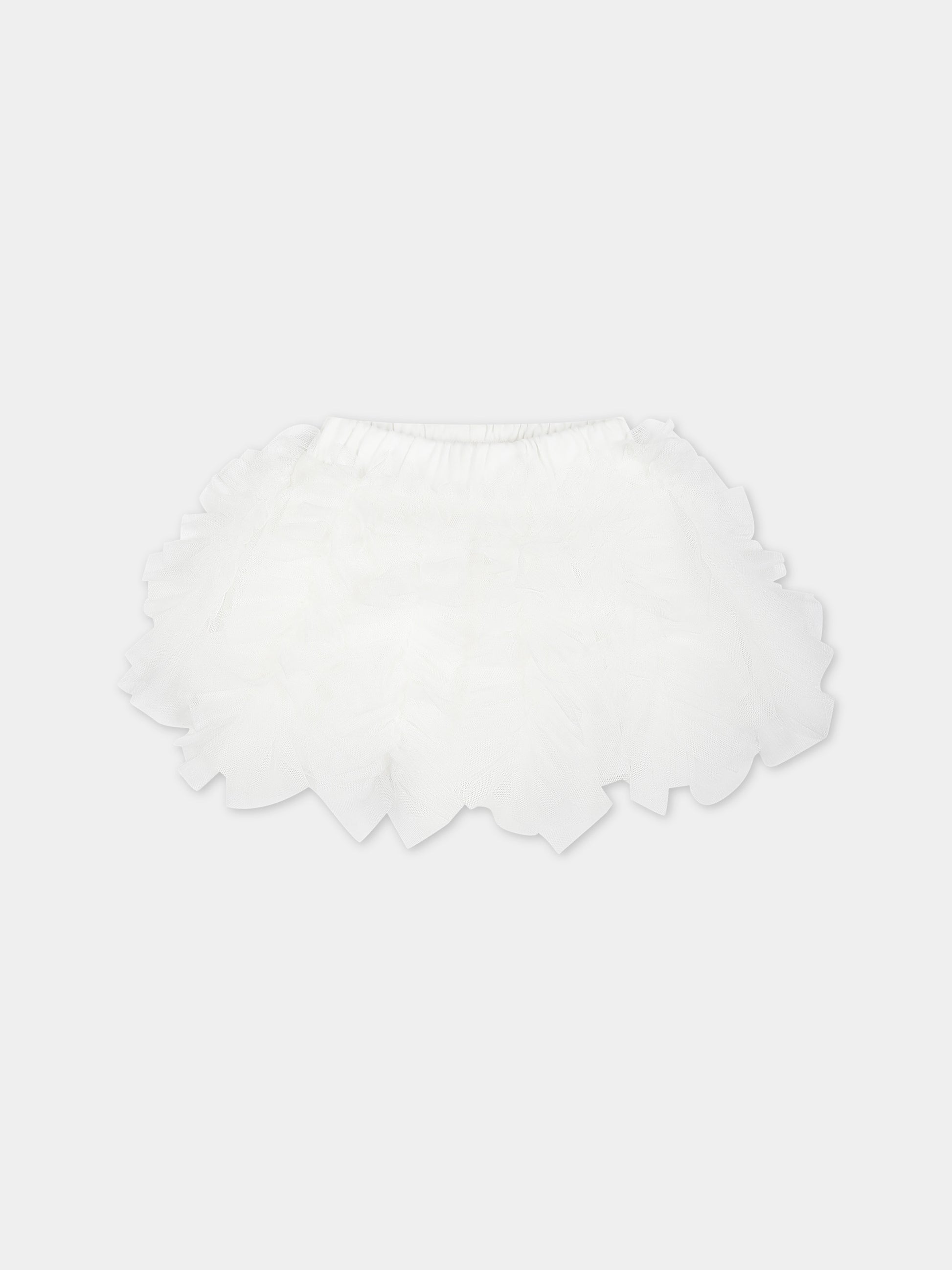 Completo bianco per neonata con logo,Monnalisa,35C505 3000 0001