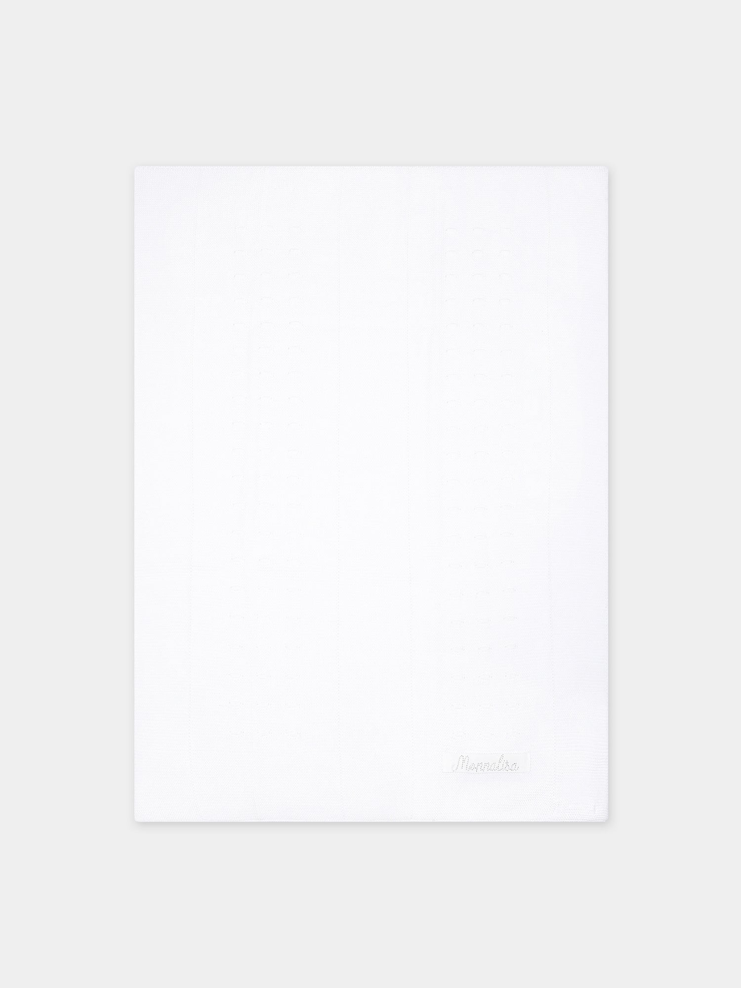 Coperta bianca per neonata con logo,Monnalisa,35C006 3062 0001