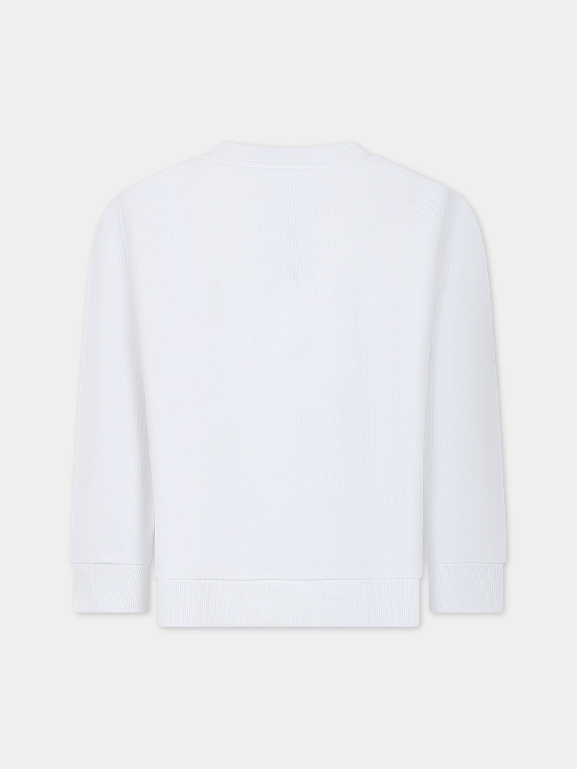 Felpa bianca per bambina con logo,Balmain Kids,BU4A30 Z0001 100NE