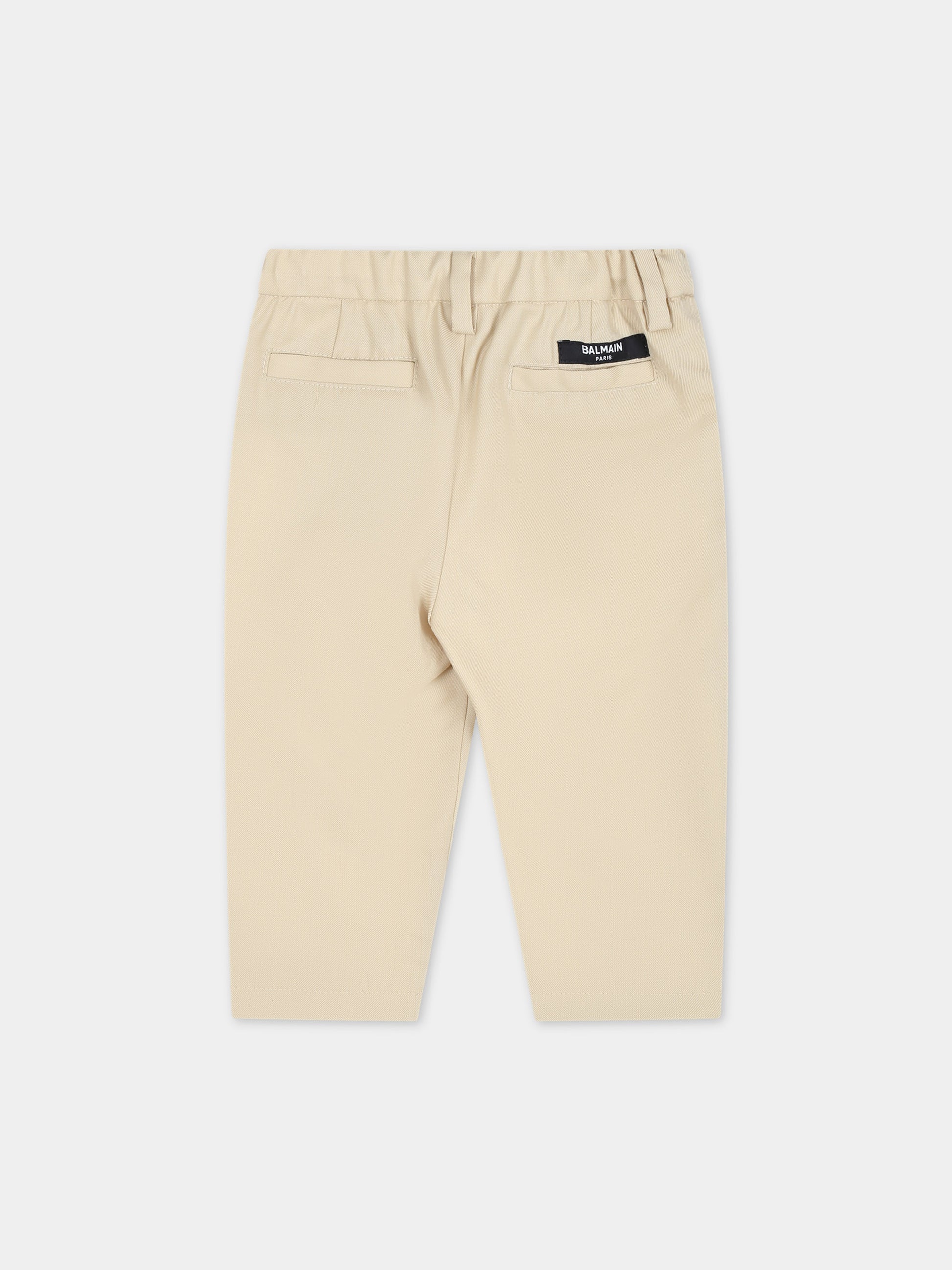 Pantaloni eleganti beige per neonato,Balmain Kids,BU6630 I0196 120
