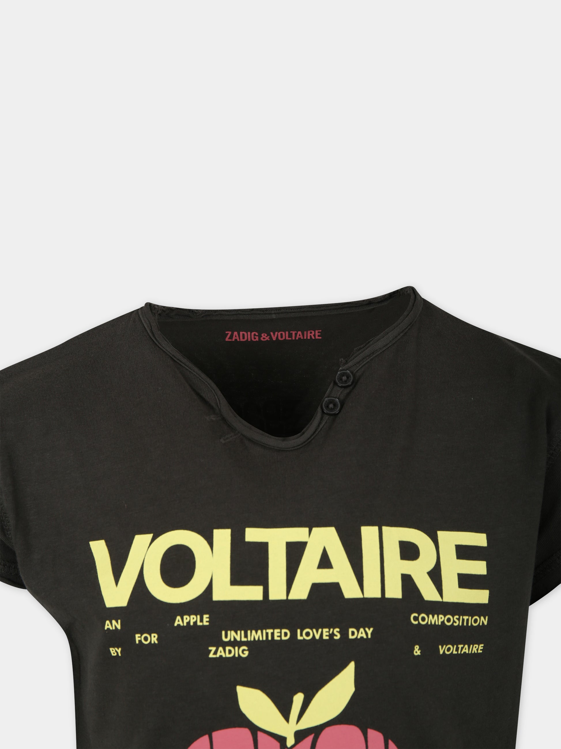 T-shirt verde per bambina con logo,Zadig & Voltaire Kids,X60038 658