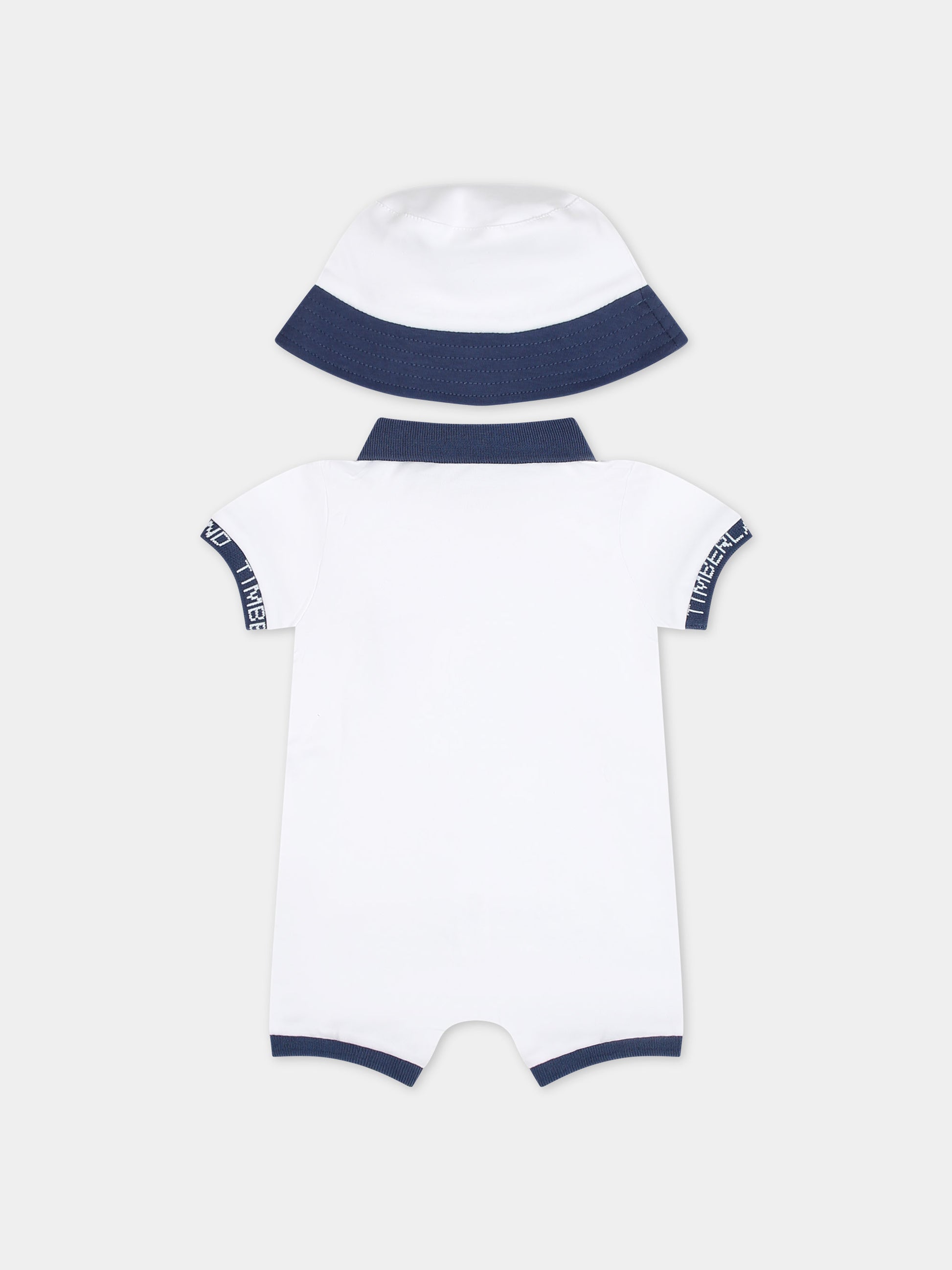 Pagliaccetto bianco per neonato con logo,Timberland,T60187 10P