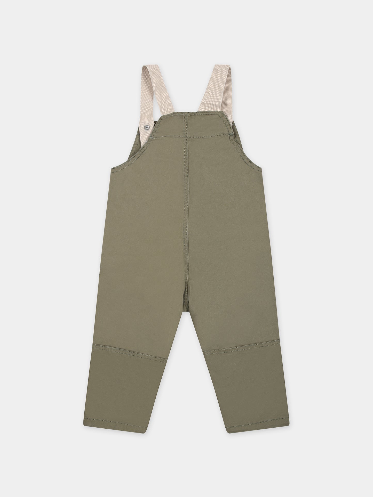 Salopette verde per neonato con logo,Timberland,T60180 724