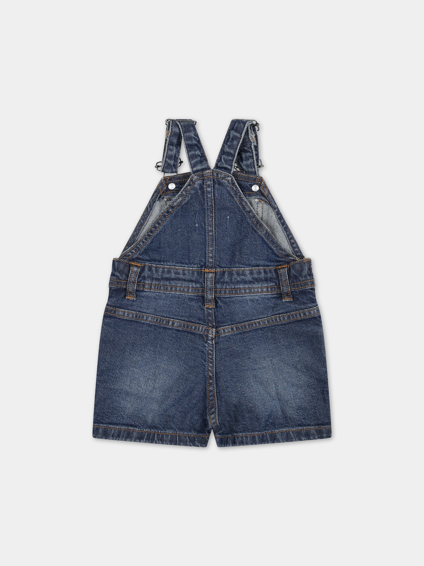 Salopette in denim per neonato con logo,Timberland,T60132 Z25