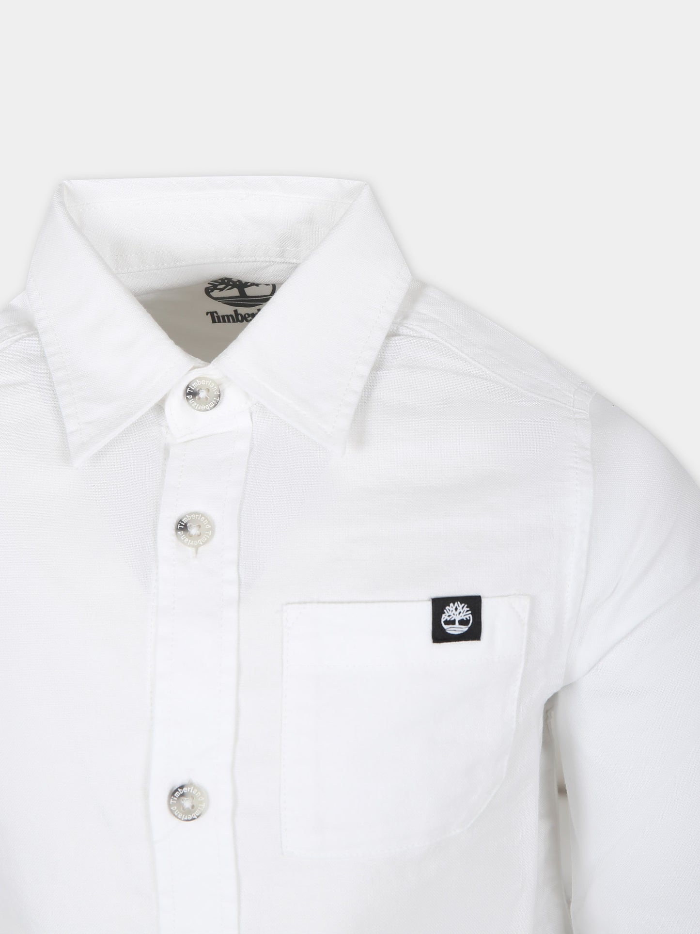 Camicia bianca per bambino con logo,Timberland,T60043 10P