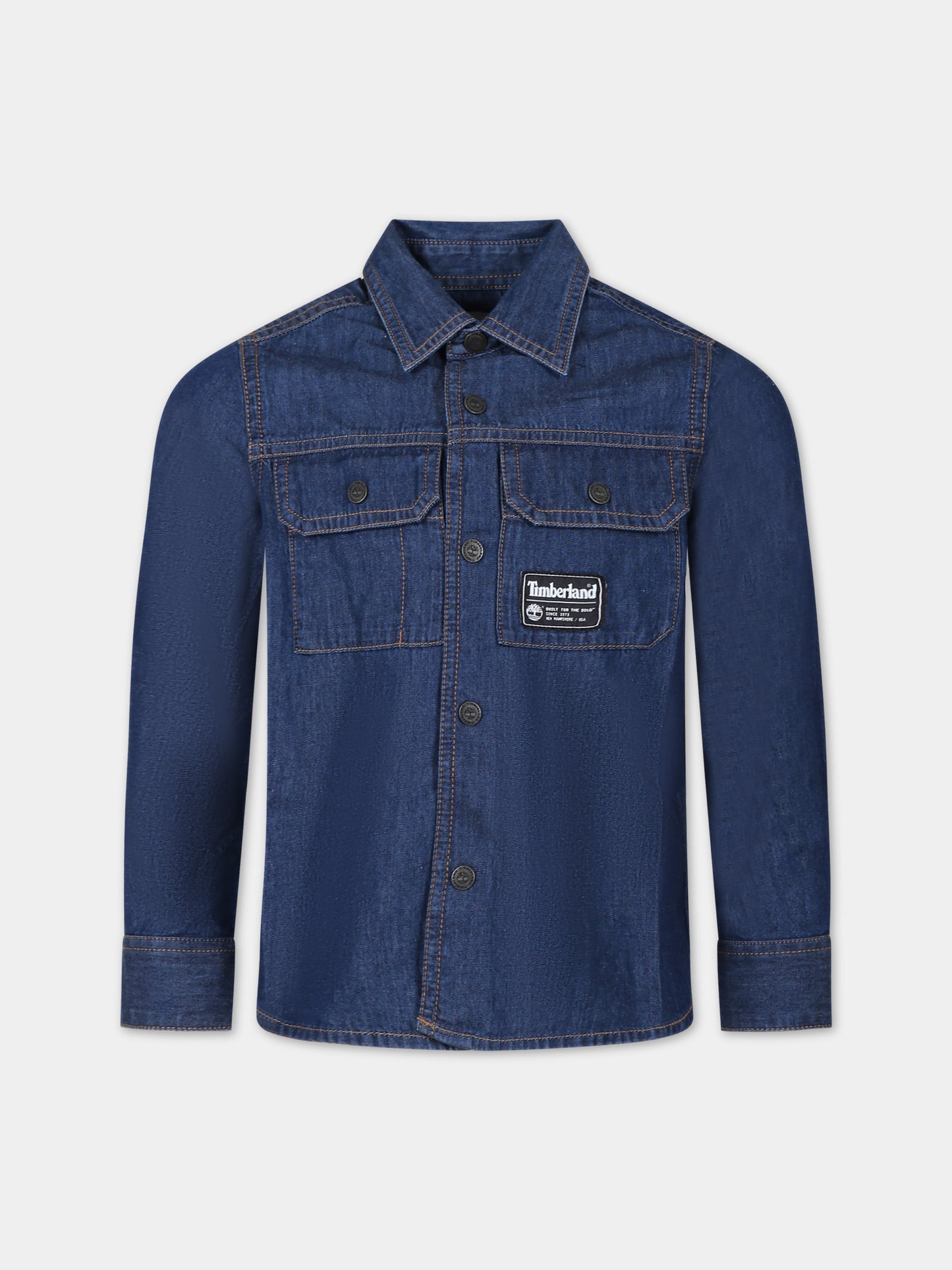 Camicia in denim per bambino con logo,Timberland,T60045 Z25