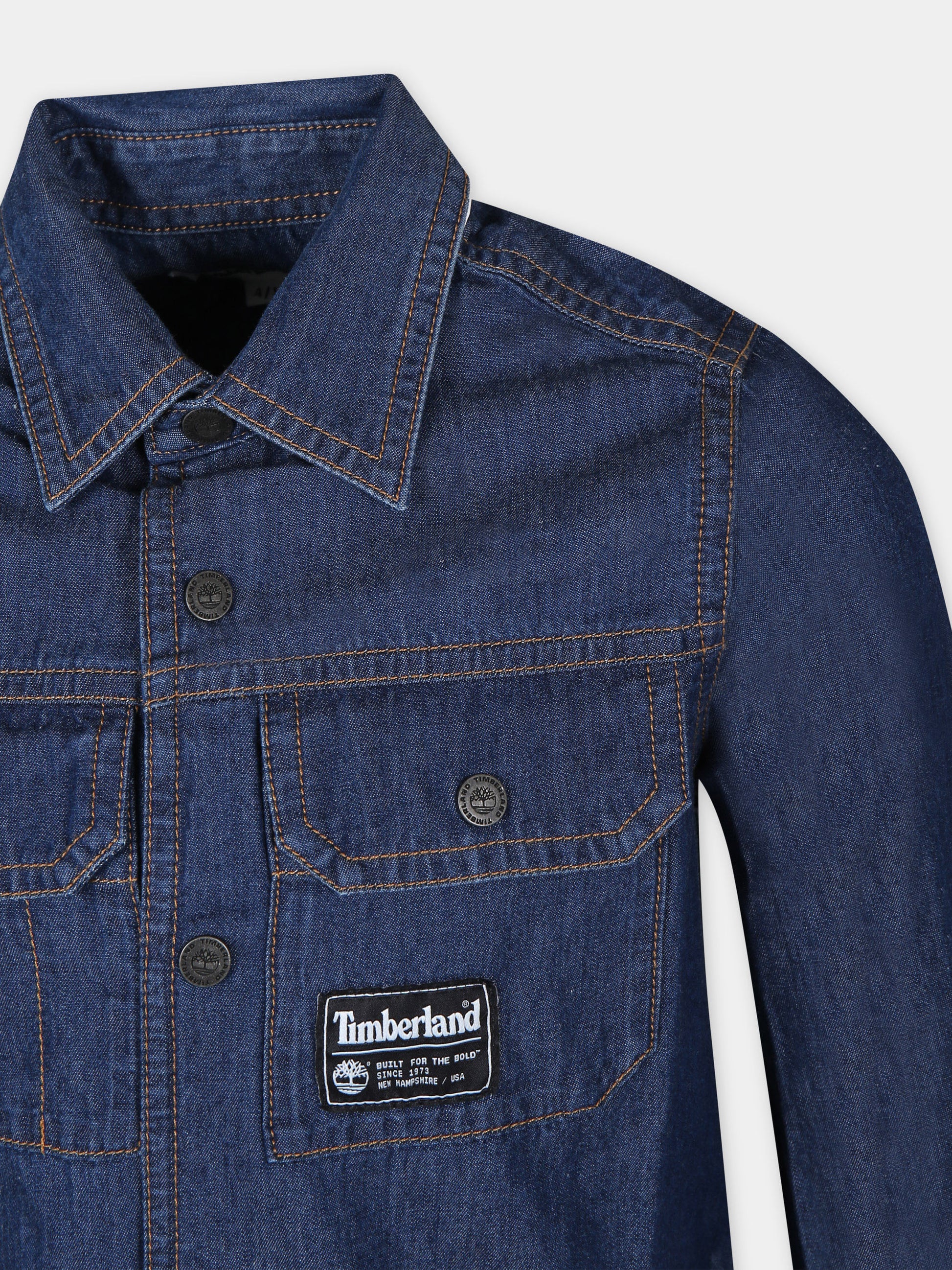 Camicia in denim per bambino con logo,Timberland,T60045 Z25