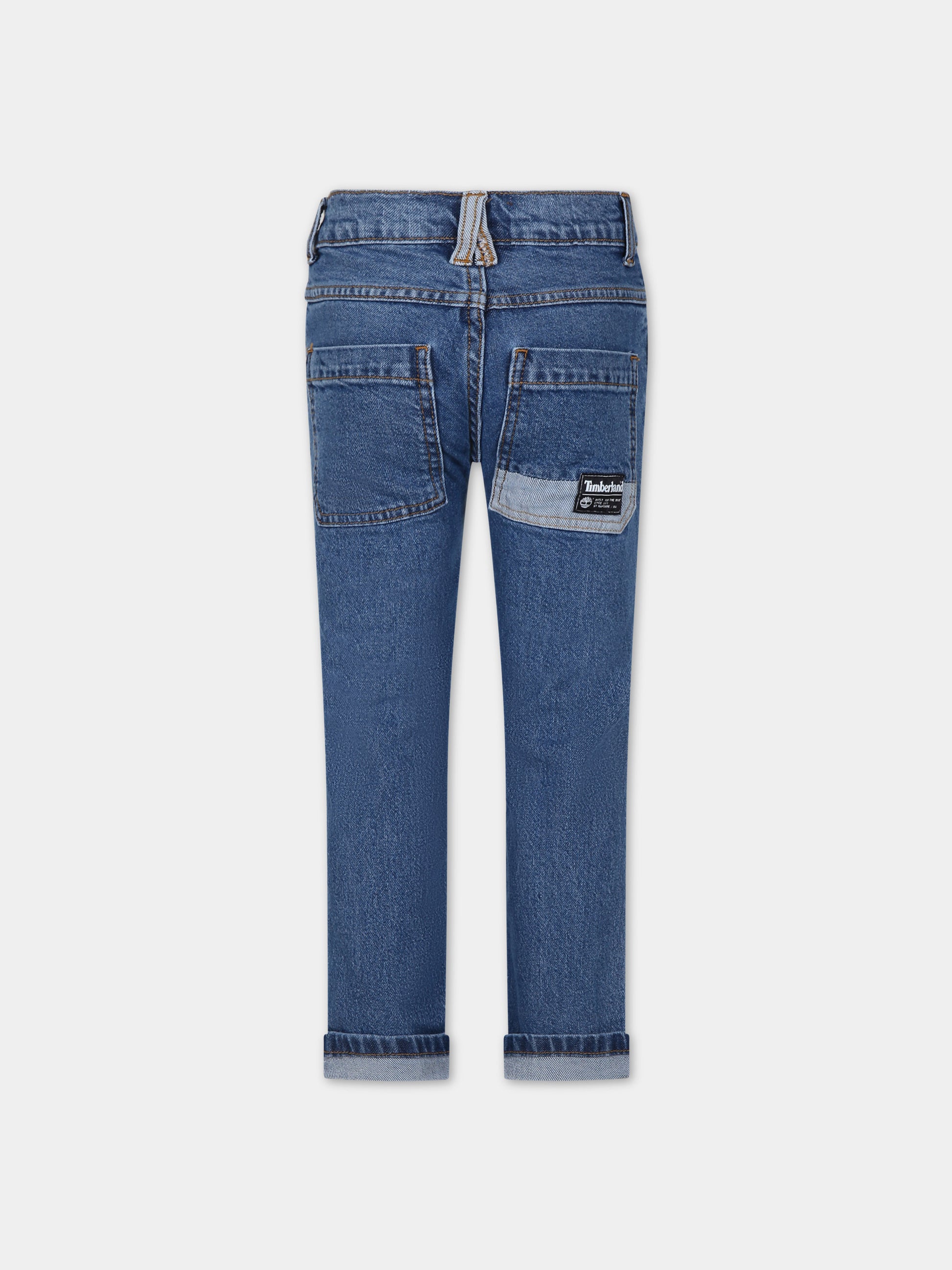 Jeans in denim per bambino con logo,Timberland,T60056 Z25