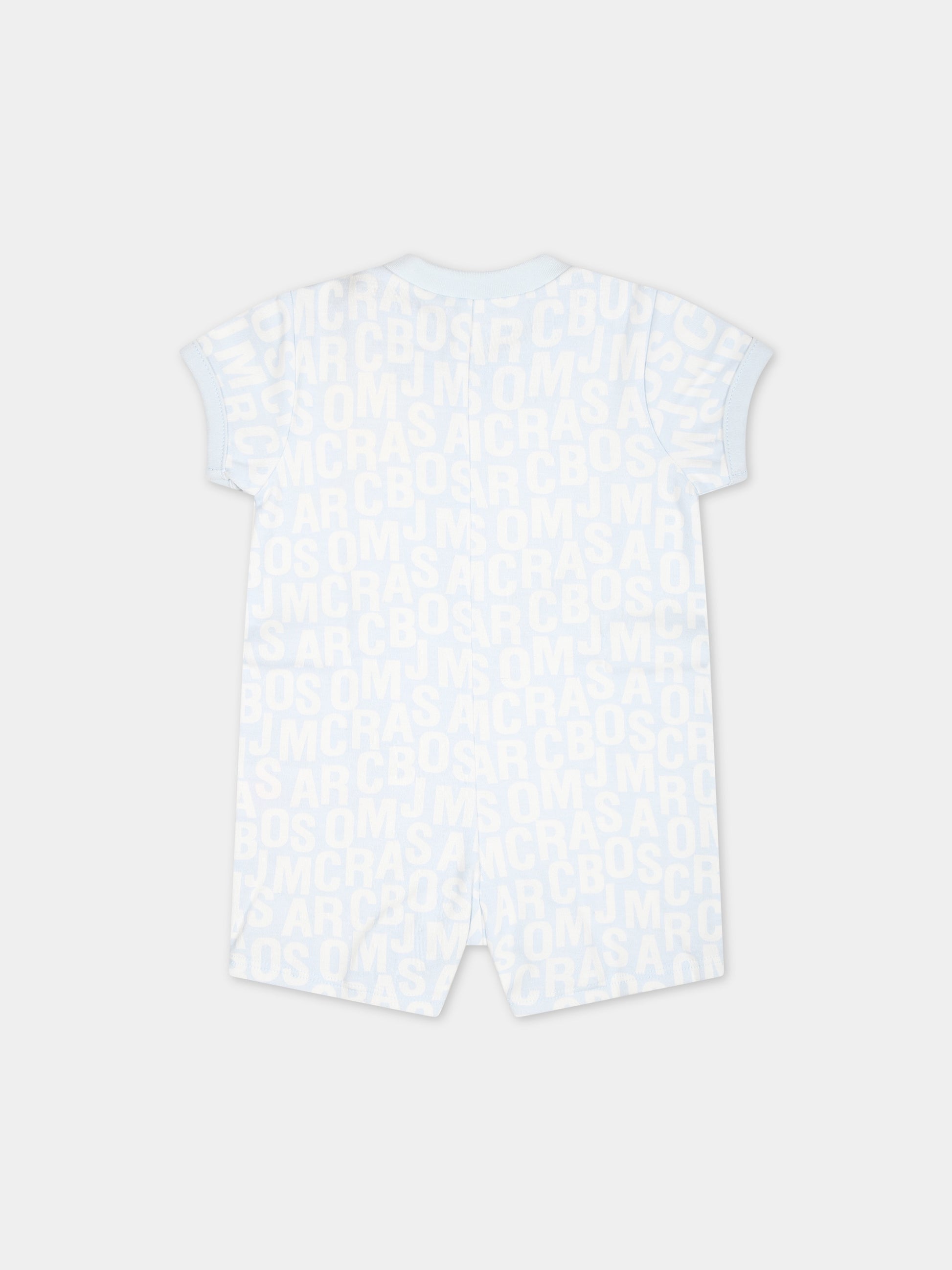 Pagliaccetto celeste per neonato con logo,Little Marc Jacobs,W60148 791